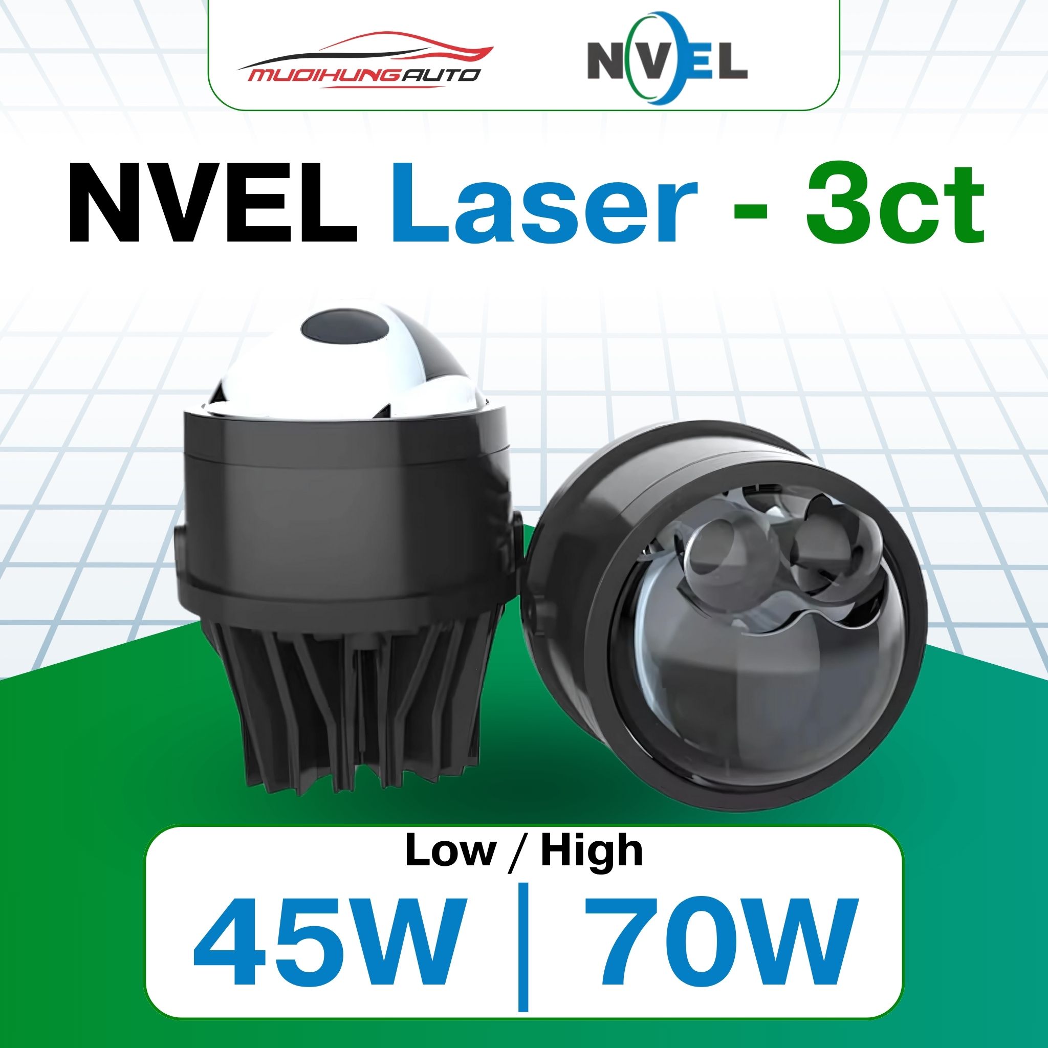 Đèn bi gầm NVEL Laser - 3 nhiệt màu