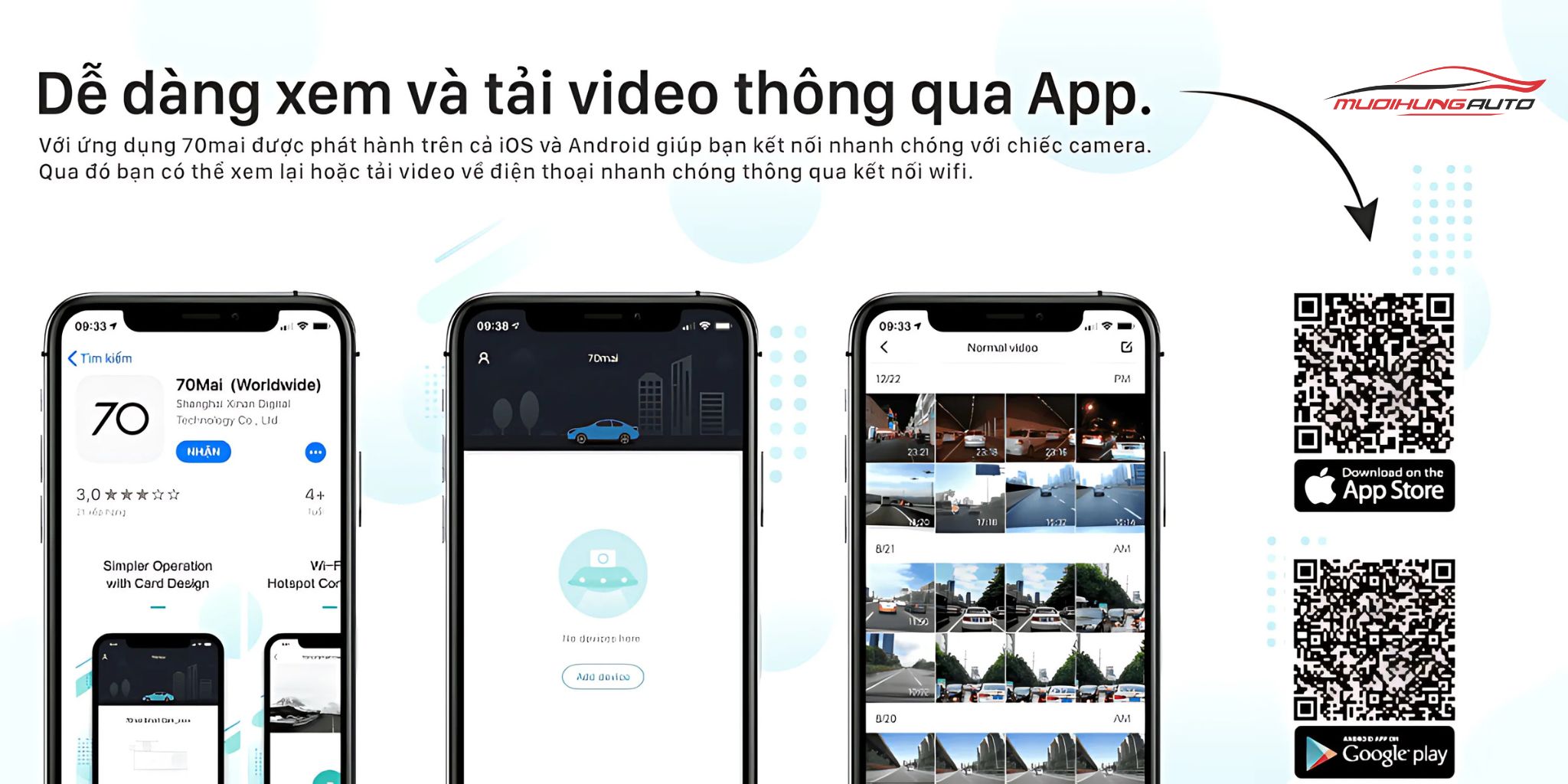Điều khiển camera ngay trên điện thoại bằng app 70mai cực đơn giản