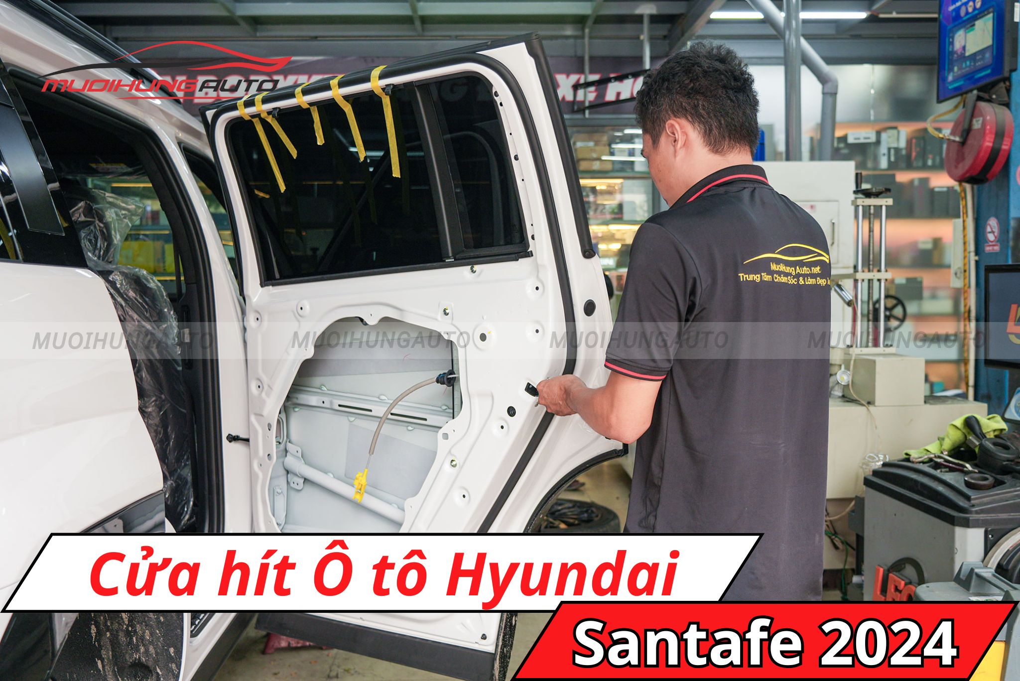 Độ cửa hít xe hơi Hyundai Santafe 2024