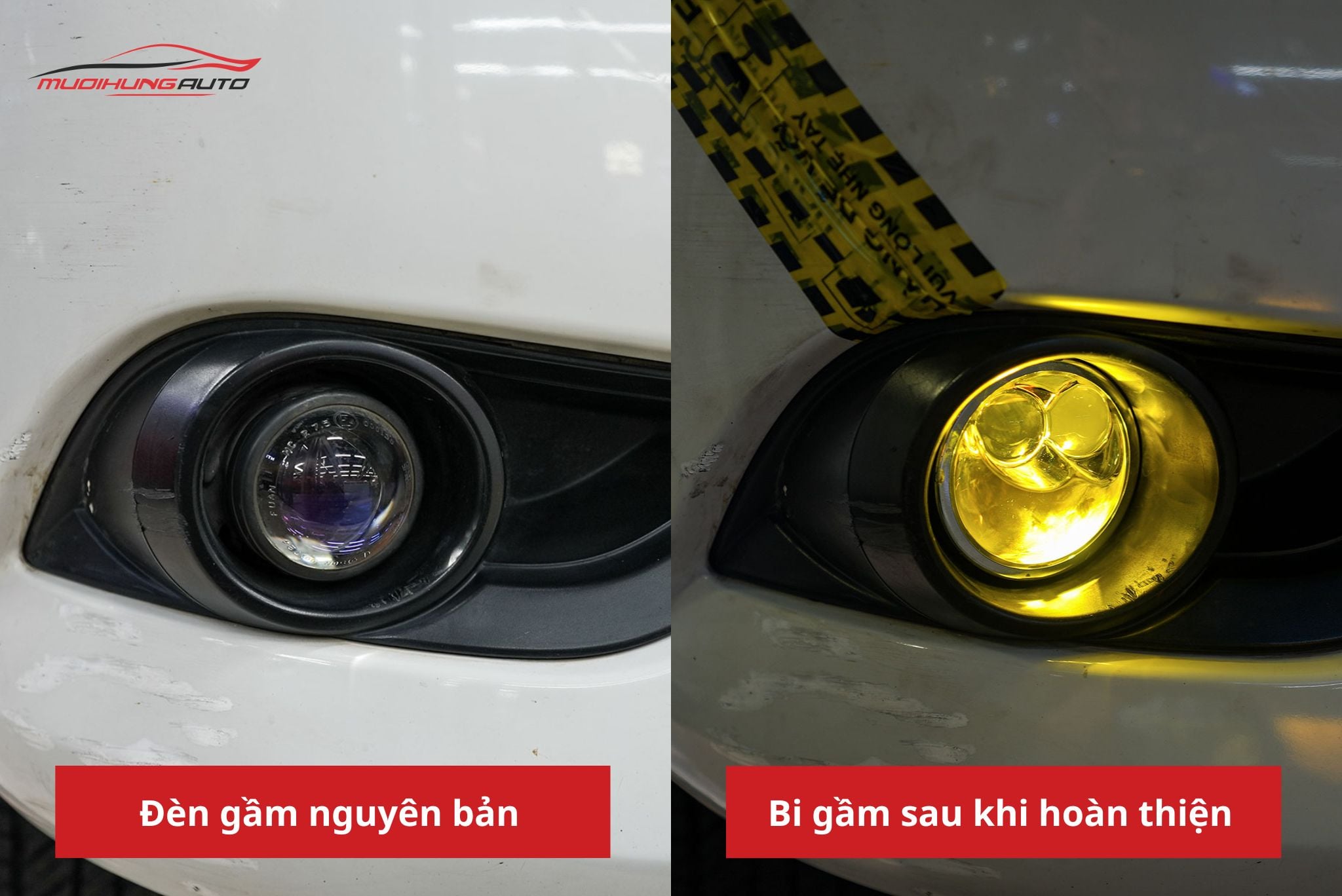 Độ đèn bi gầm ô tô Mazda BT50