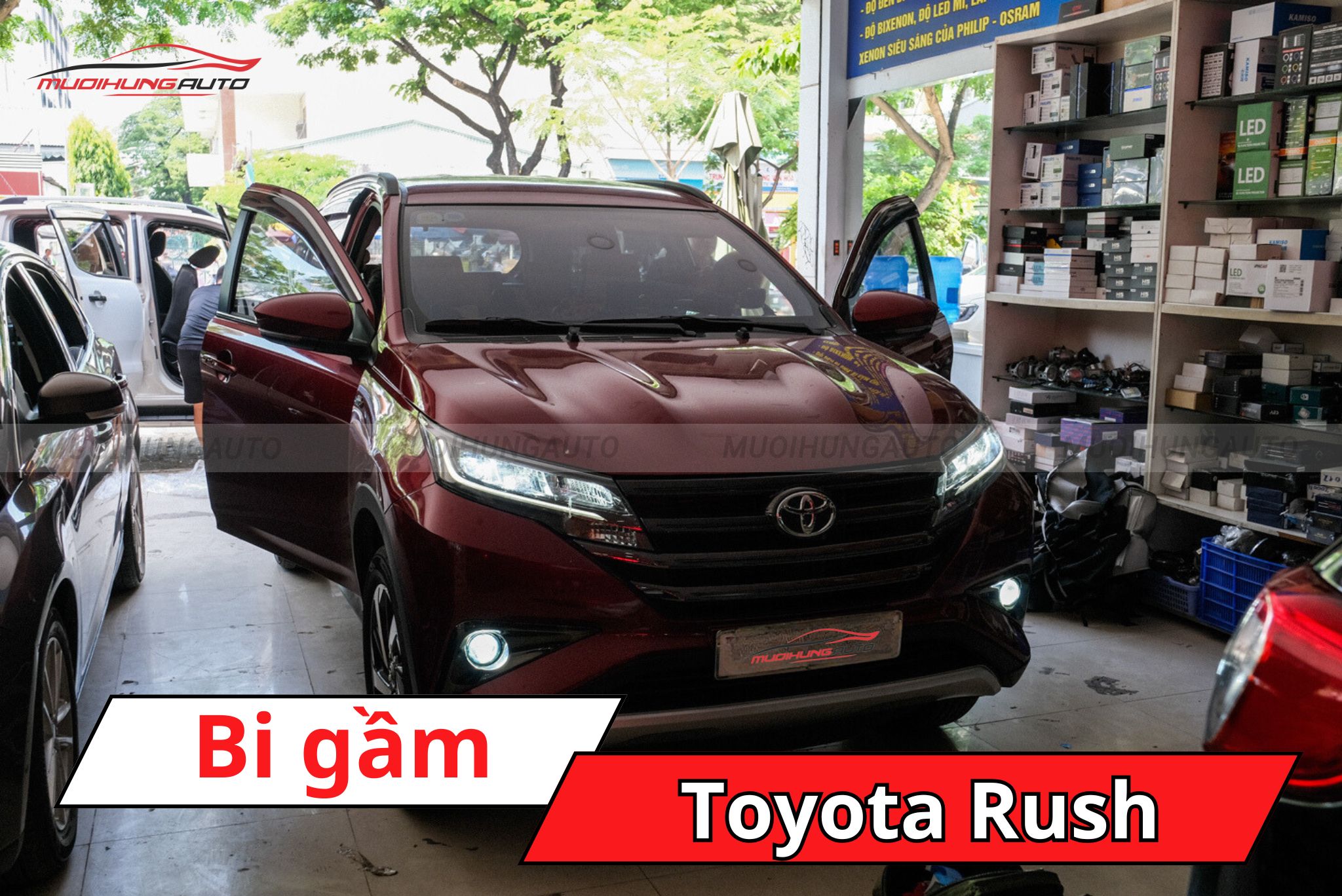 Độ đèn bi gầm ô tô Toyota Rush