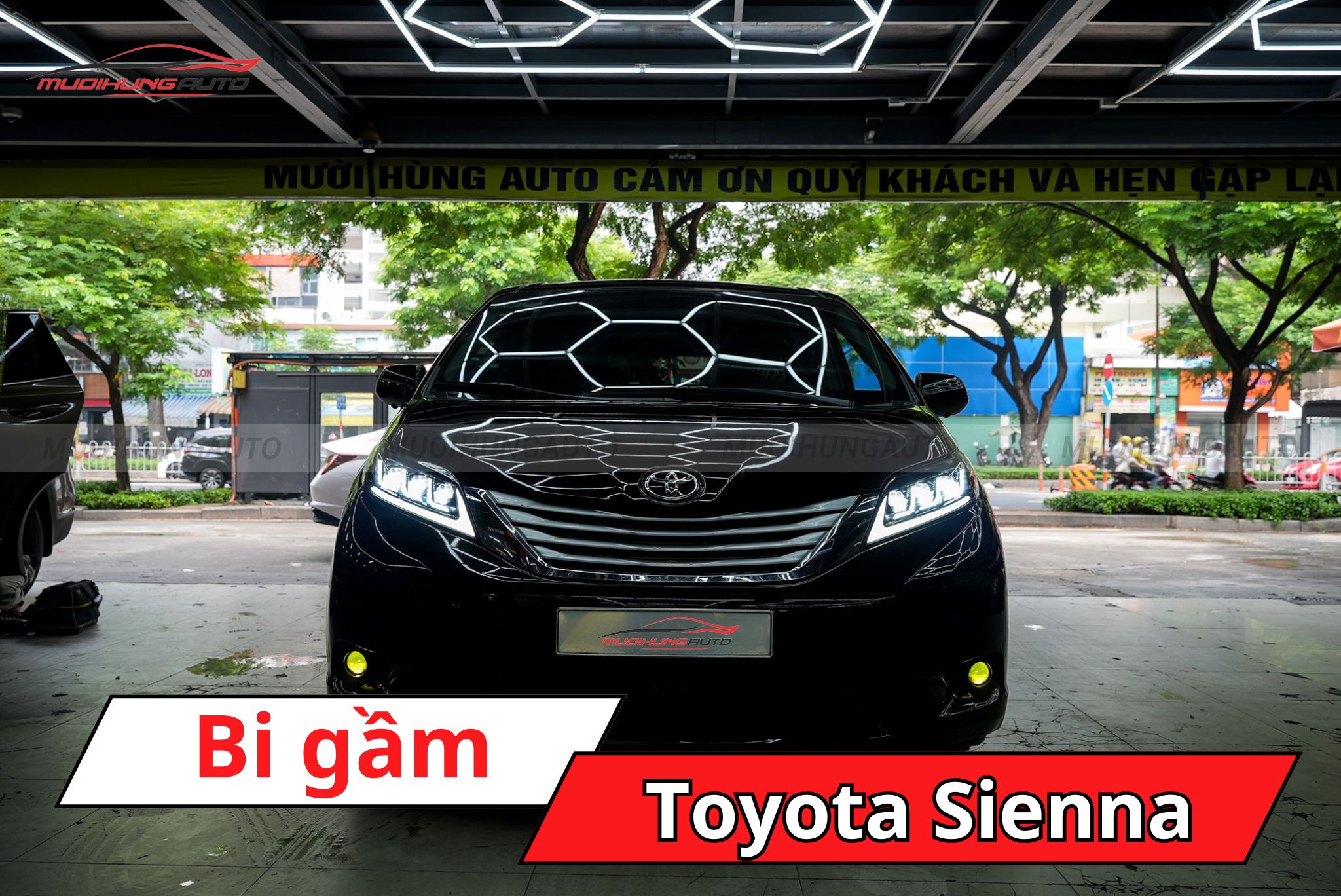 Độ đèn bi gầm ô tô Toyota Sienna