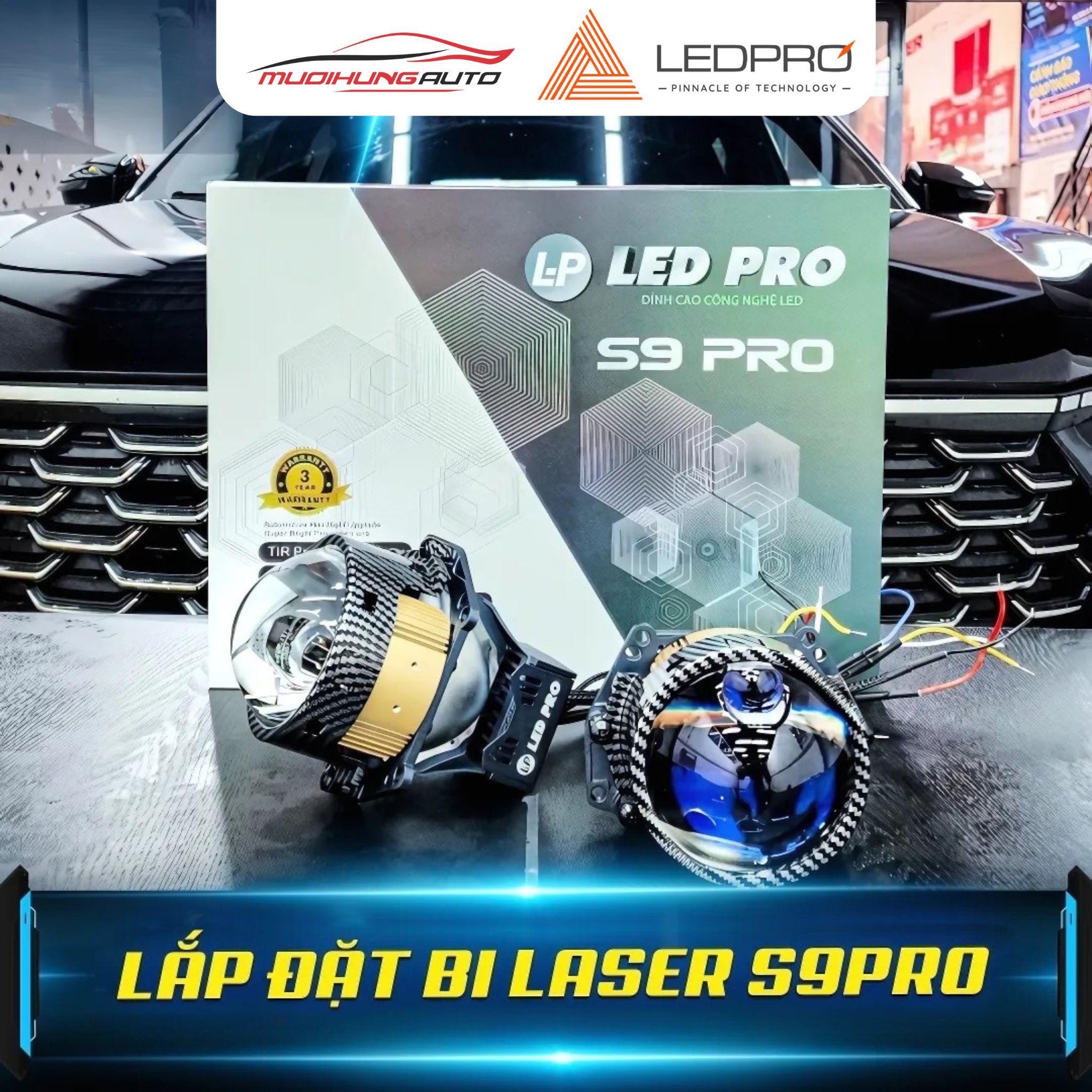 Độ đèn bi Laser LEDPRO S9 PRO