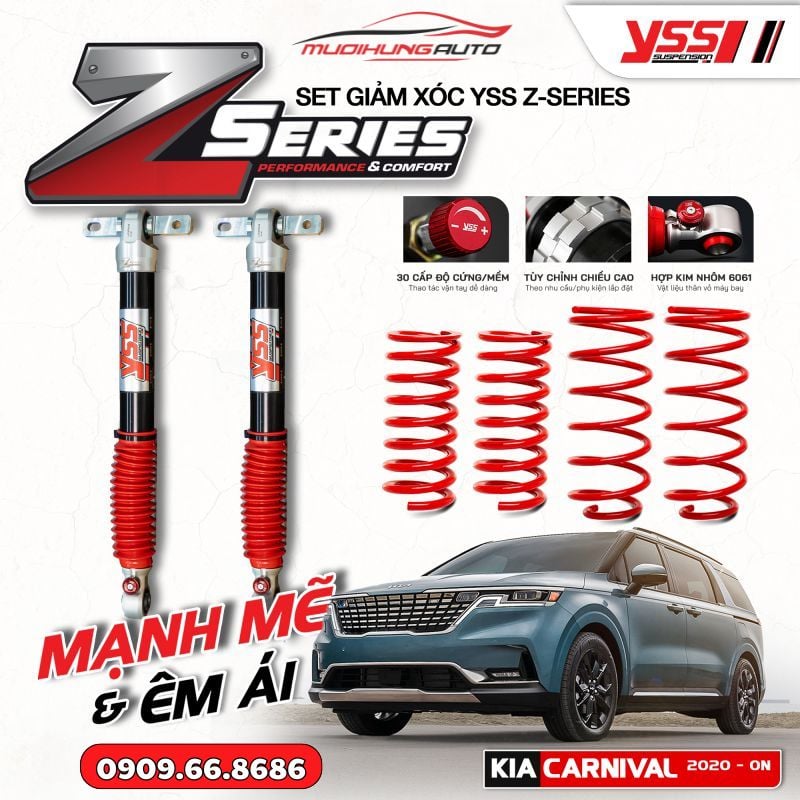 độ giảm xóc ô tô yss z-series carnival 2020 - on