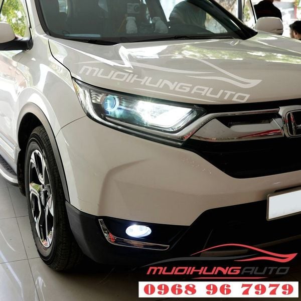Gắn bóng LED siêu sáng cho Honda CRV 2019 chính hãng 04