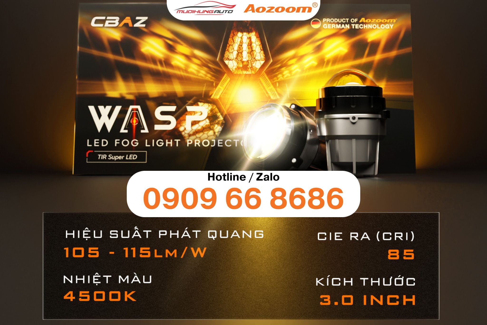 Giá đèn bi gầm Aozoom CBAZ Wasp 3.0 inch