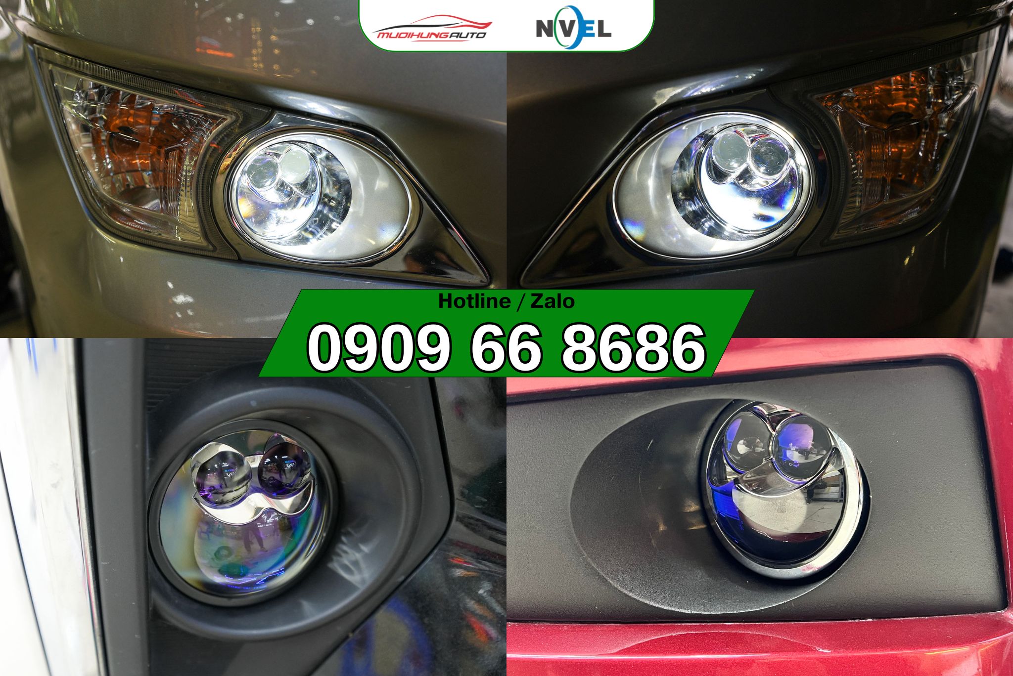 Giá đèn bi gầm NVEL Laser 3 nhiệt màu