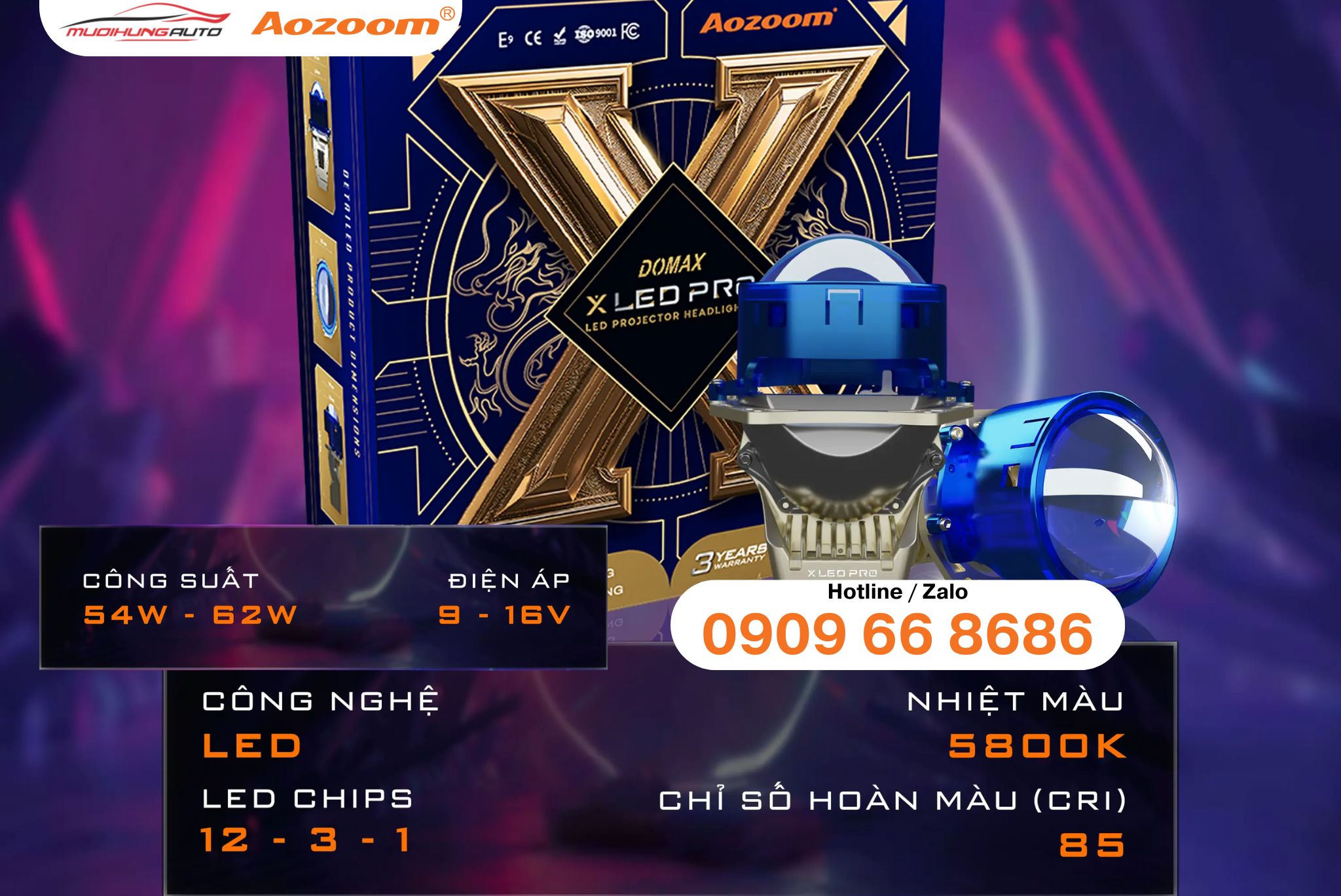 Giá đèn bi X LED Aozoom DOMAX X LED Pro New Arrival