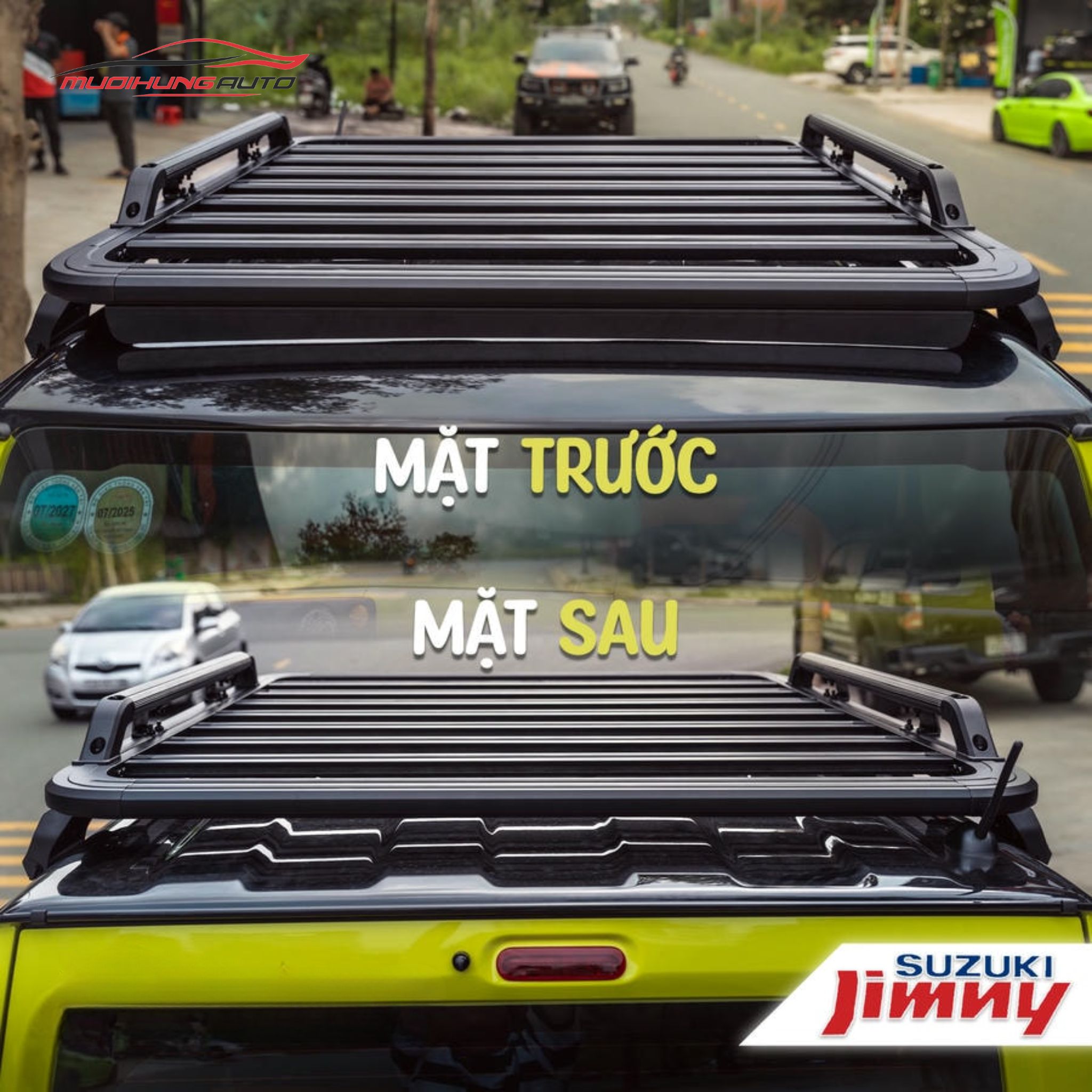 Giá nóc baga mui Nhôm cho xe Suzuki Jimny (có tay nắm)