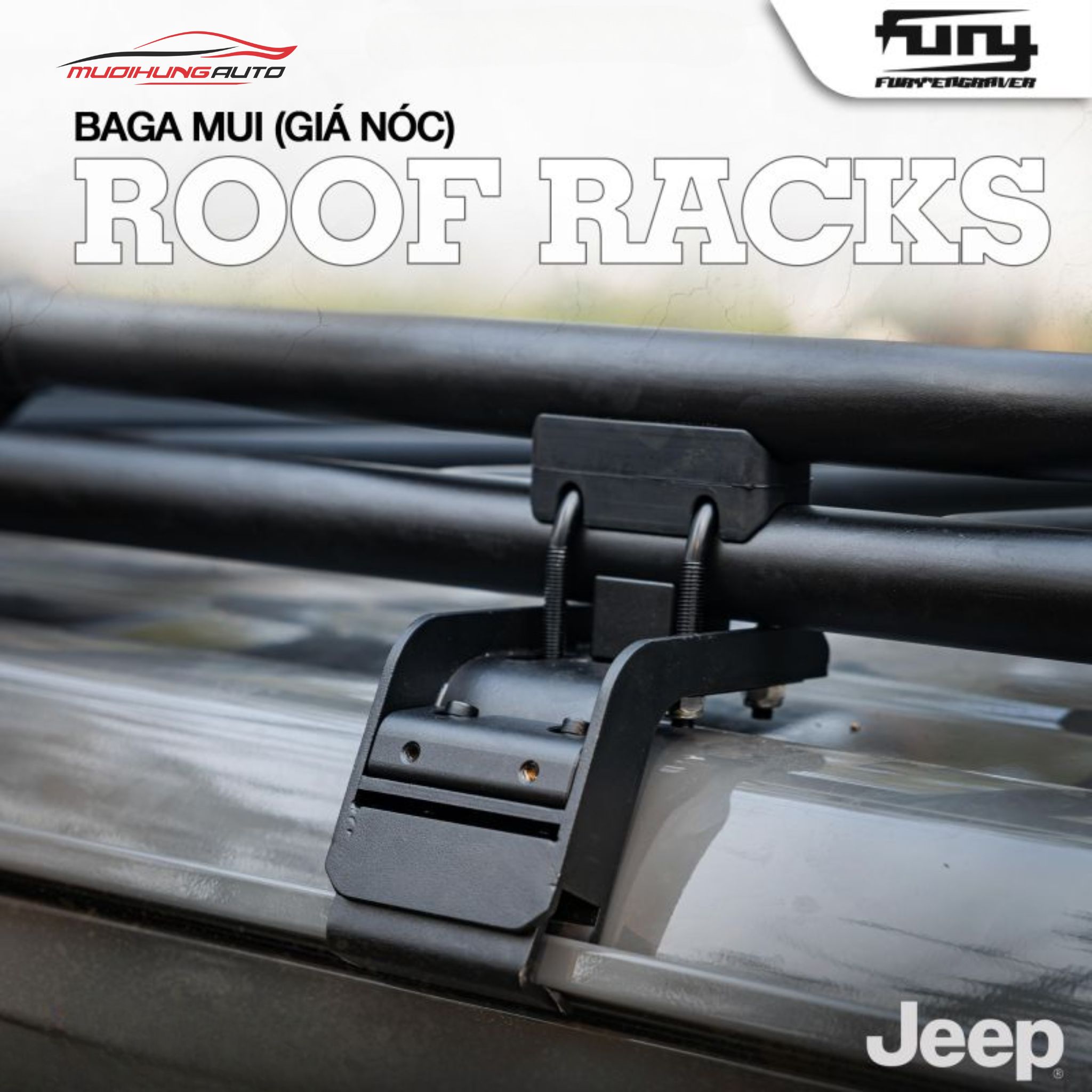 Giá nóc baga mui Nhôm Fury Awaken xe Jeep Wrangler