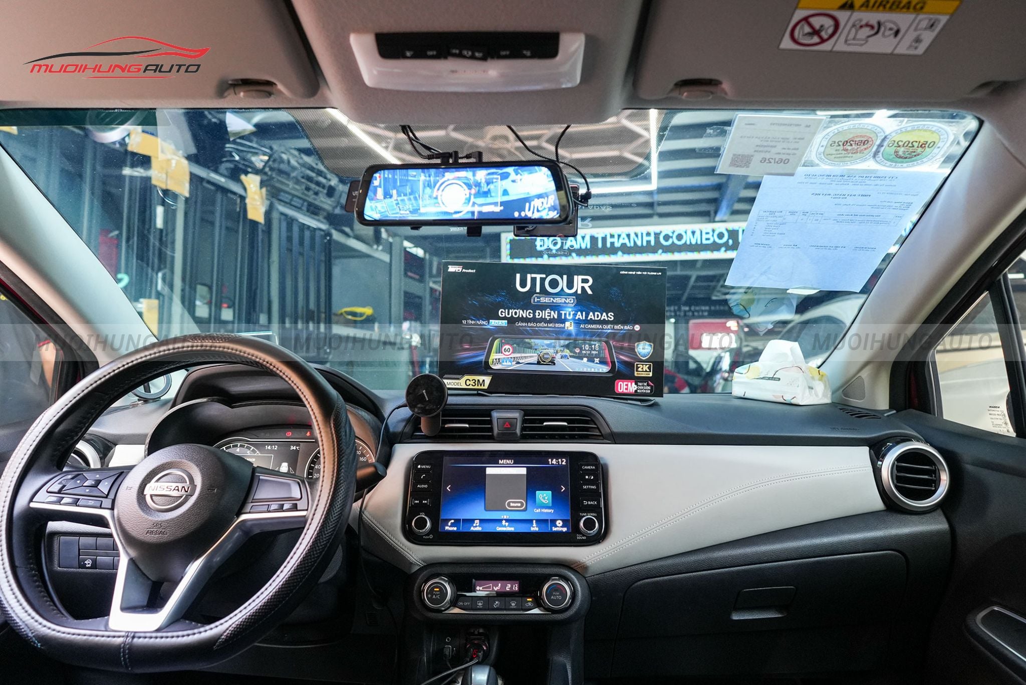 Gương điện tử AI ADAS Utour C3M cho xe Nissan Almera 2024