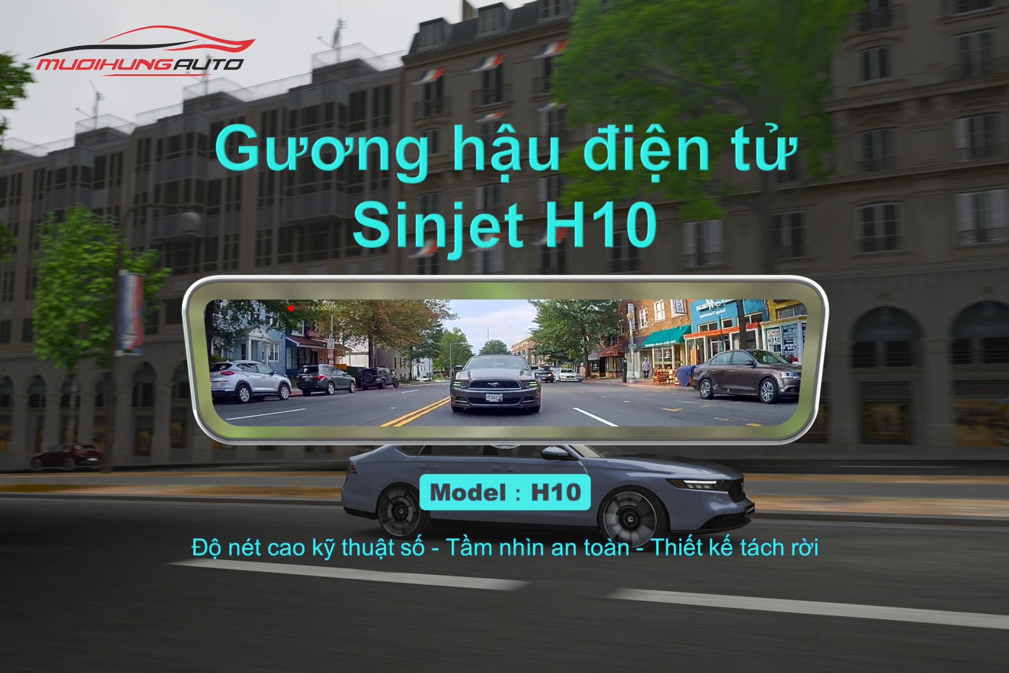 Gương điện tử Sinjet H10 cho xe Audi