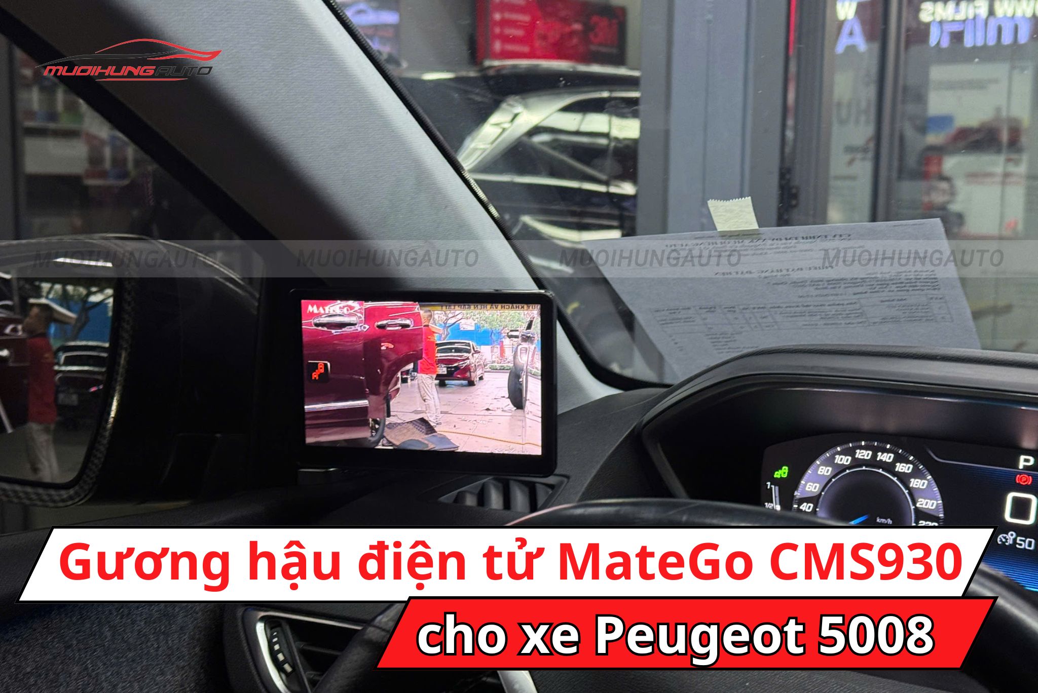 Gương hậu điện tử MateGo CMS930 cho xe Peugeot 5008