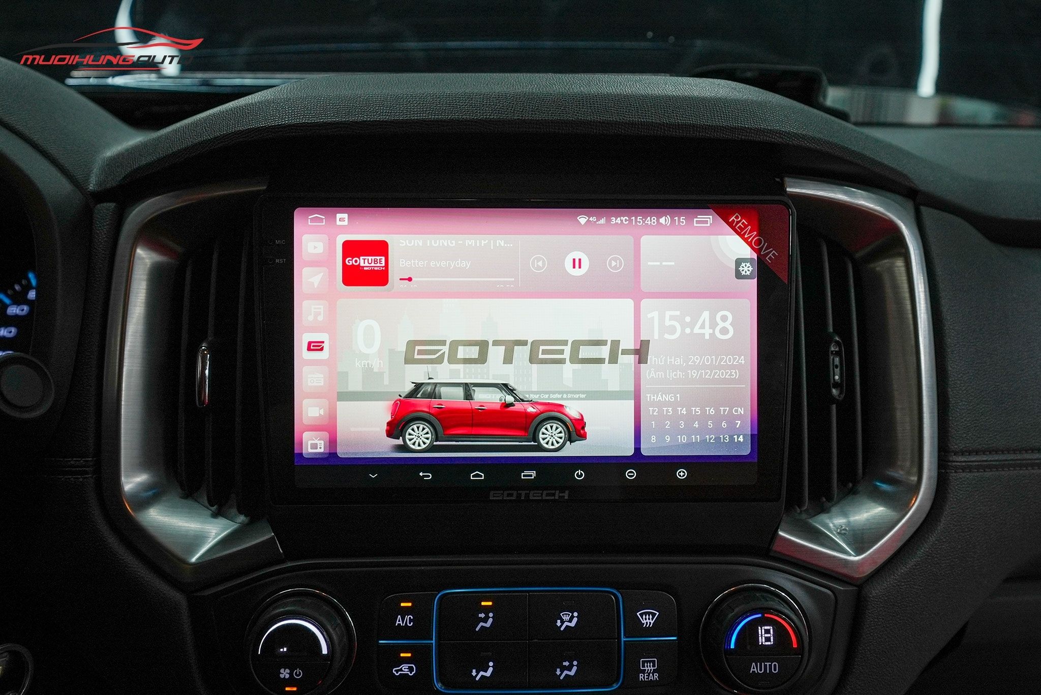 Lắp Màn Hình Gotech GT2K Cho Xe Ô Tô Chevrolet Colorado 2019