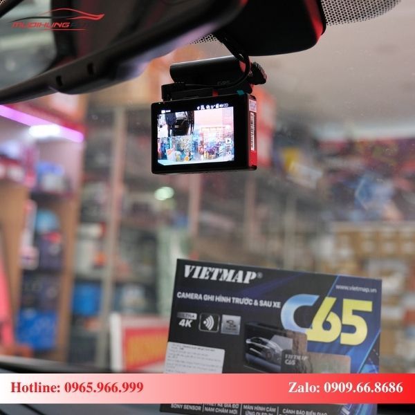 Lắp Camera Hành Trình Trước Sau Vietmap C65 chuyên nghiệp