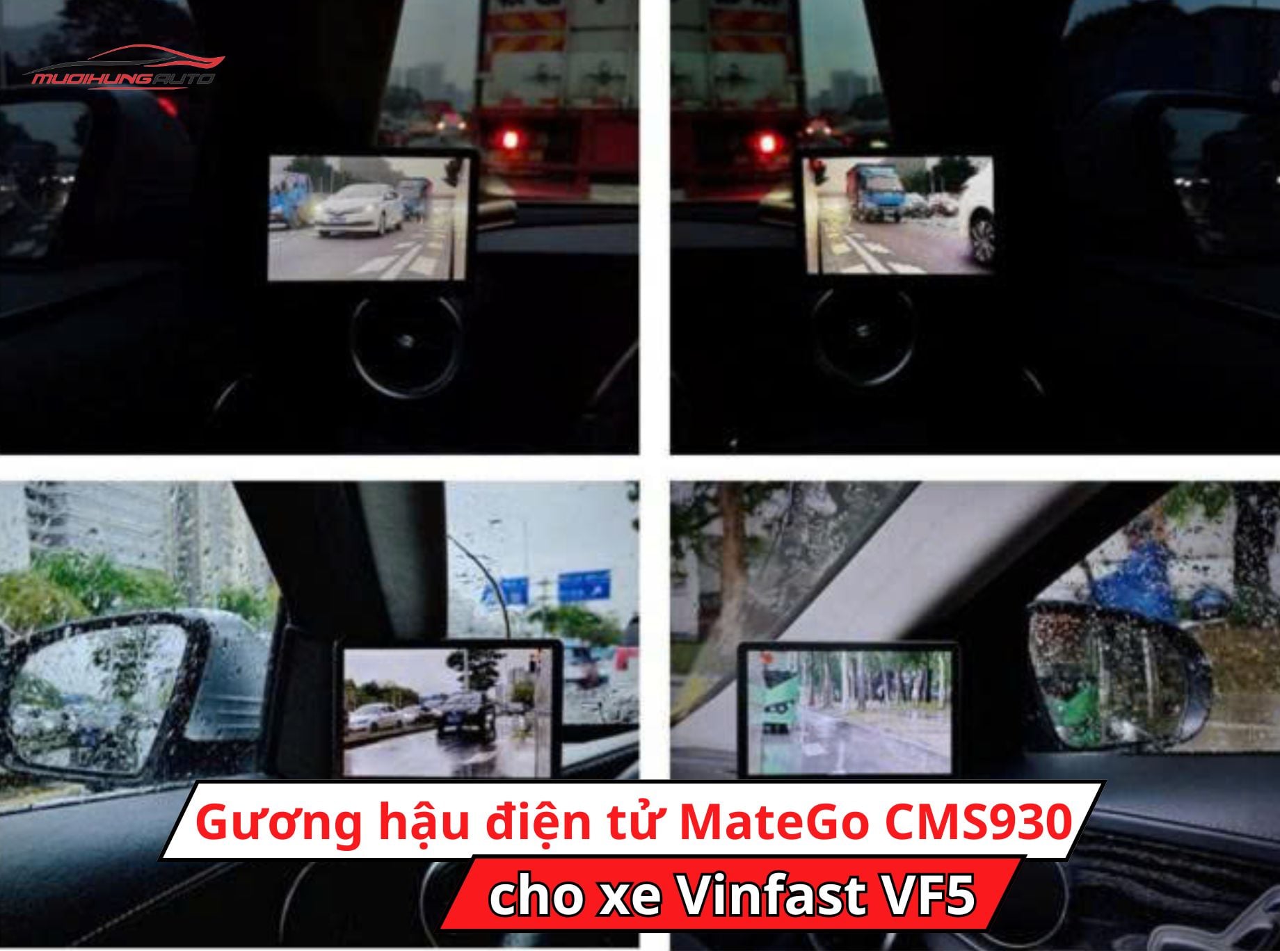 Lắp gương hậu điện tử Matego CMS930 xe Vinfast VF5