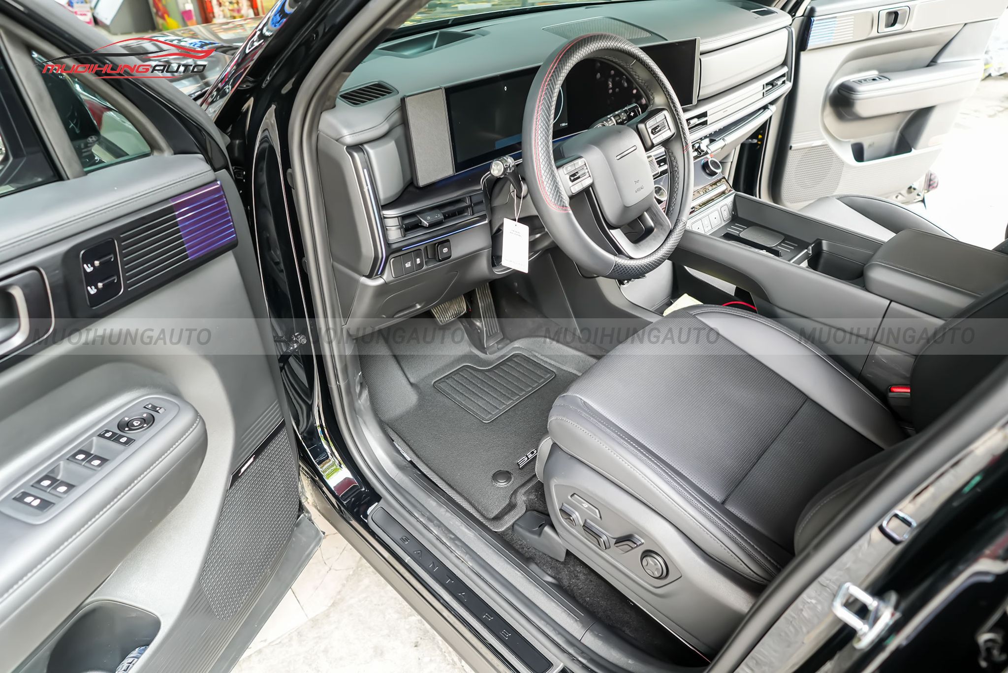 Lắp thảm lót sàn 3D Kagu Maxpider ô tô Hyundai Santafe 2025