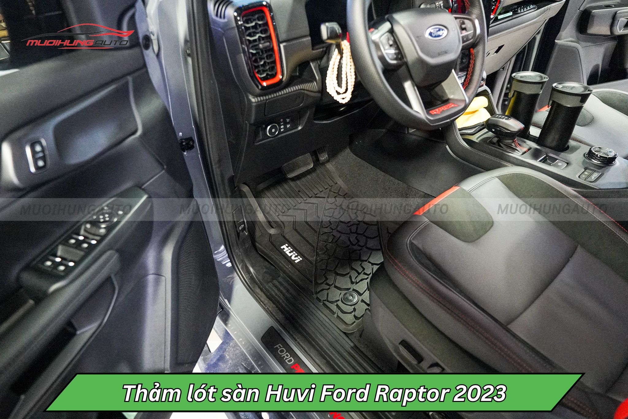 Lắp thảm lót sàn Huvi ô tô Ford Raptor 2023