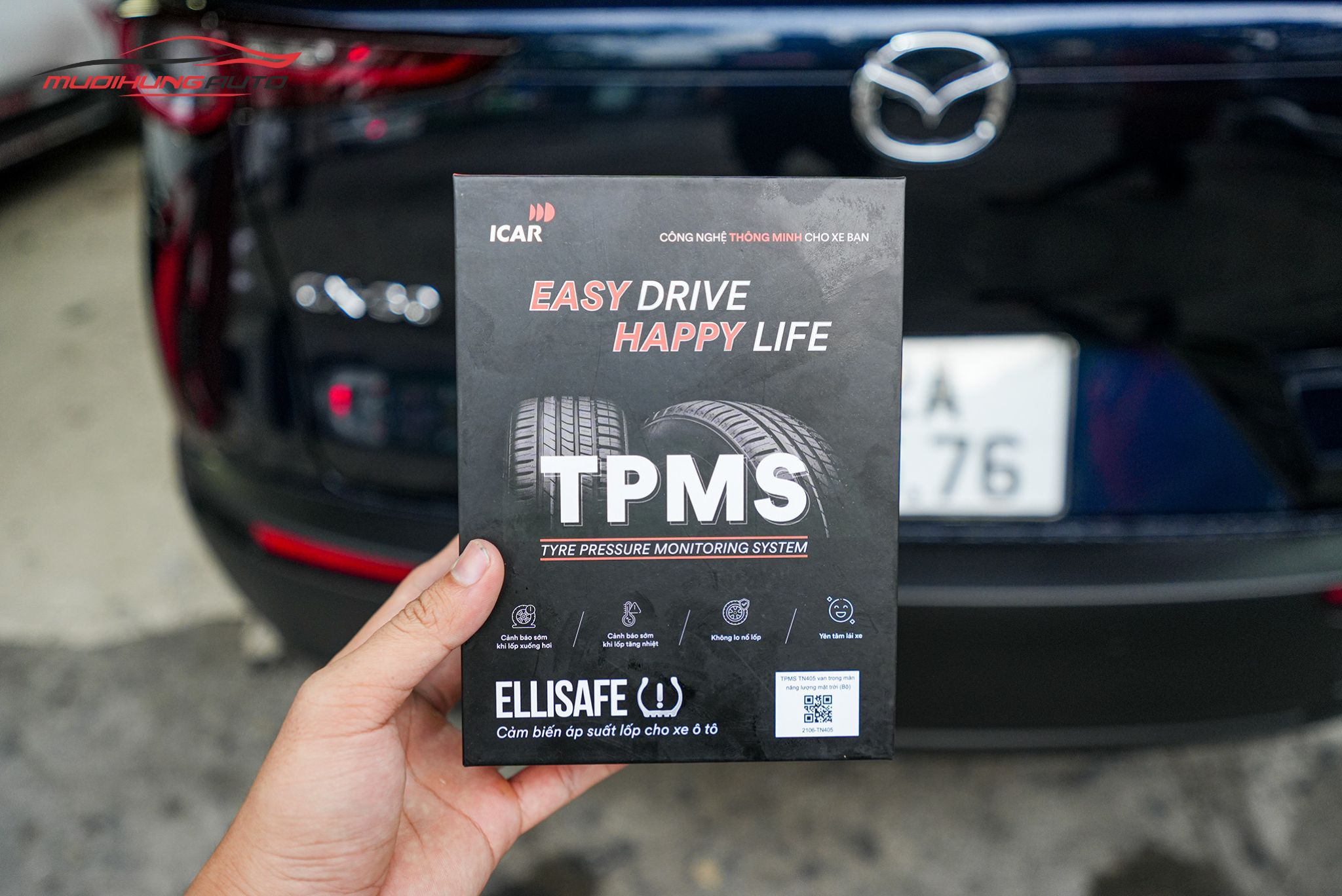 Lắp cảm biến áp suất lốp ICAR Ellisafe TN405 cho xe Mazda CX-30 2022