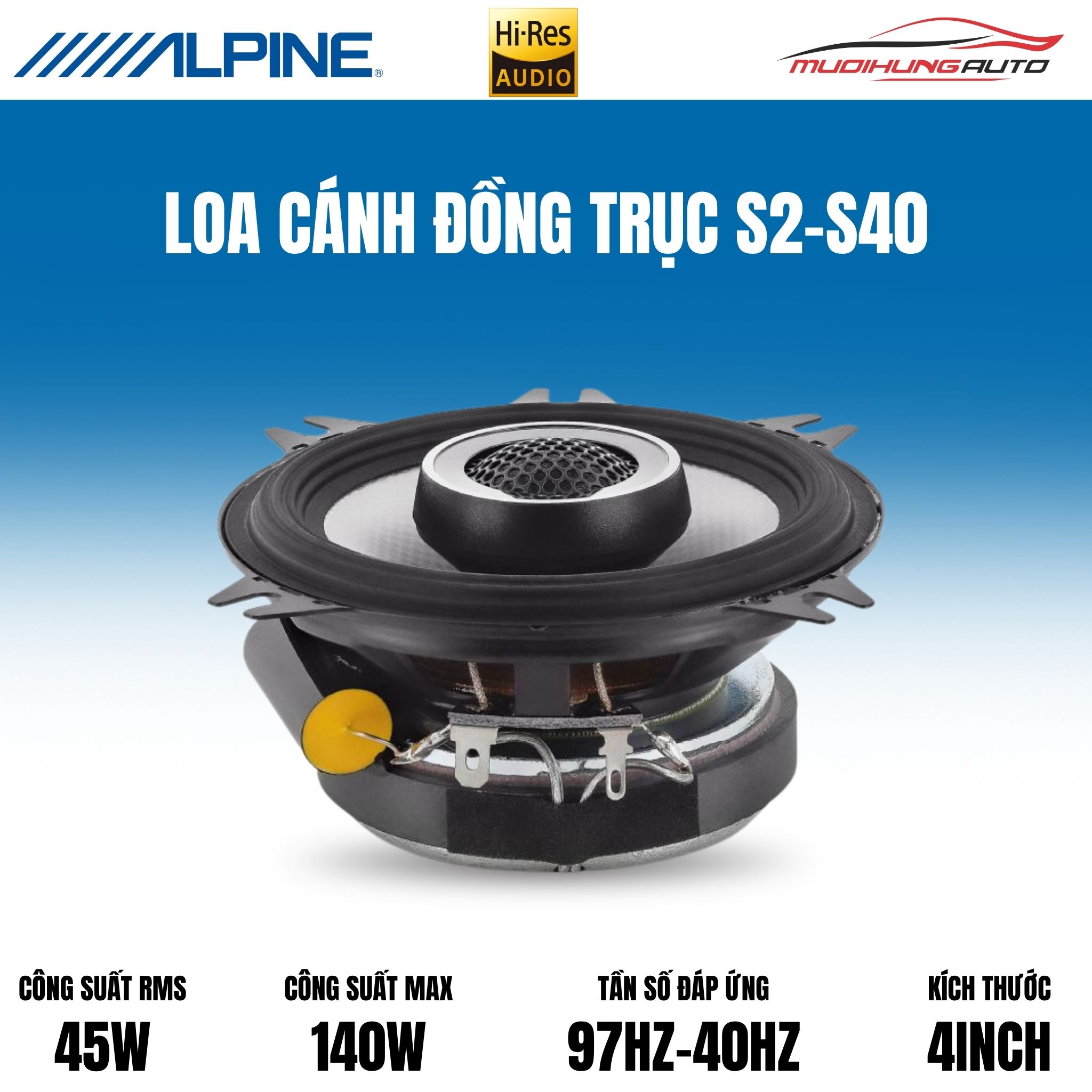 Loa cánh đồng trục ô tô Alpine S2-S40