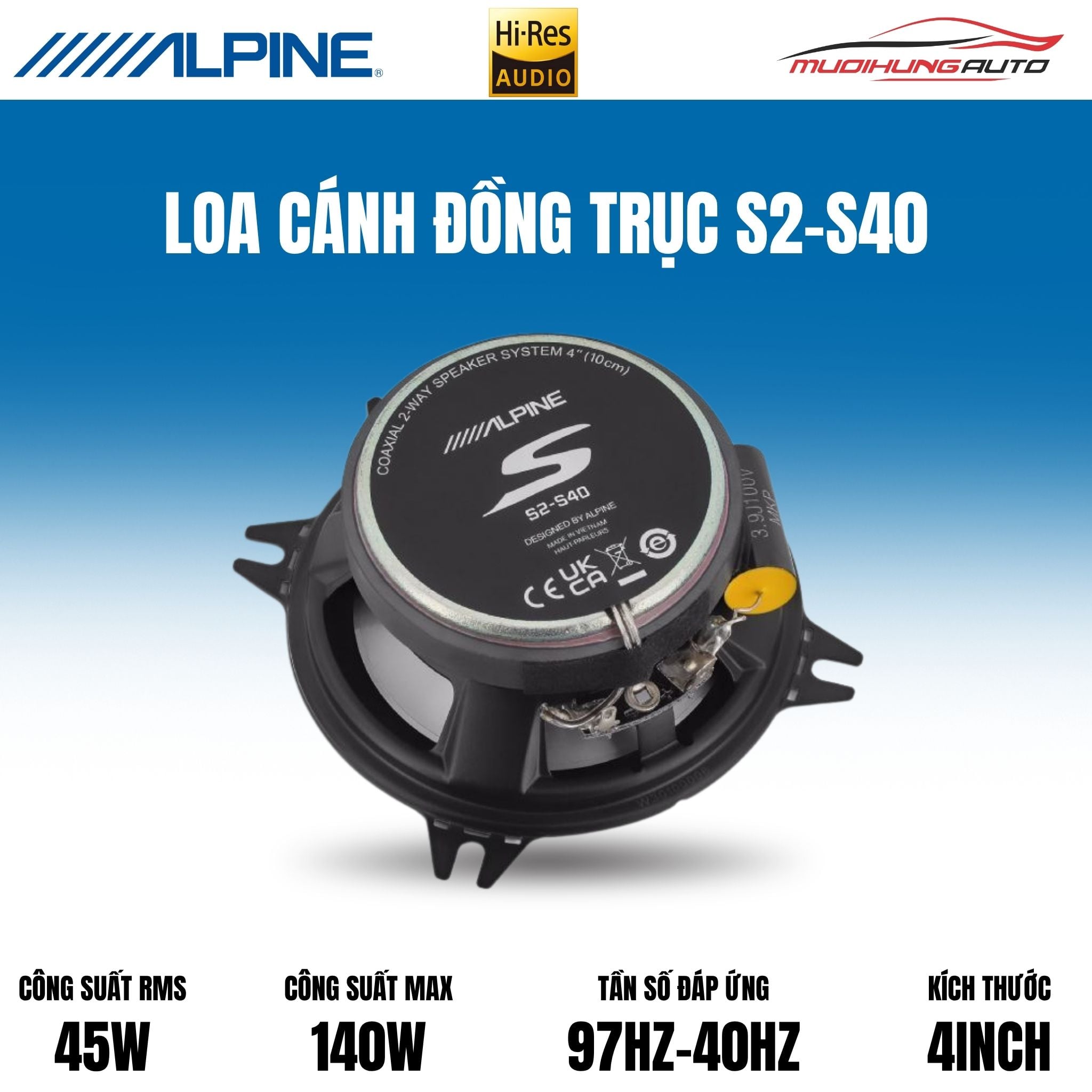 Loa đồng trục ô tô Alpine S2-S40