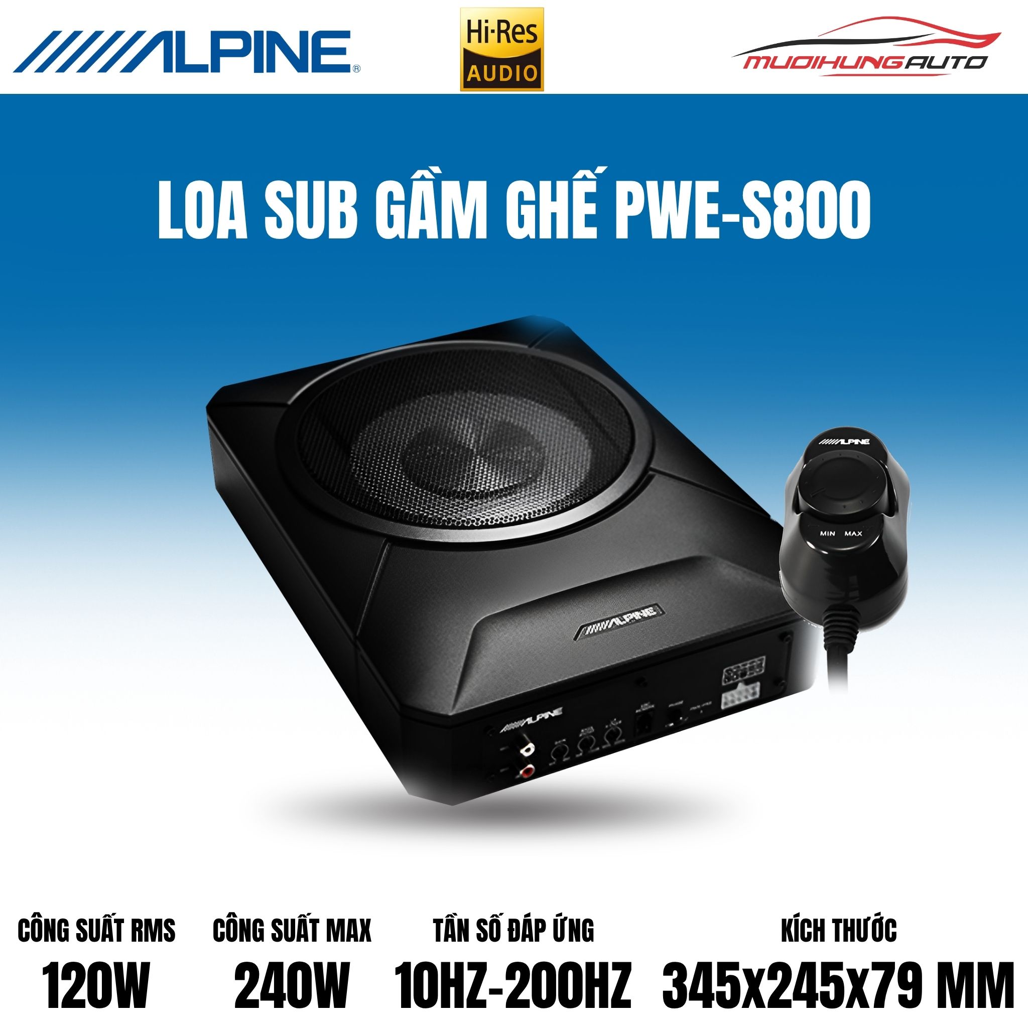 Loa Sub gầm ghế Alpine PWE-S800