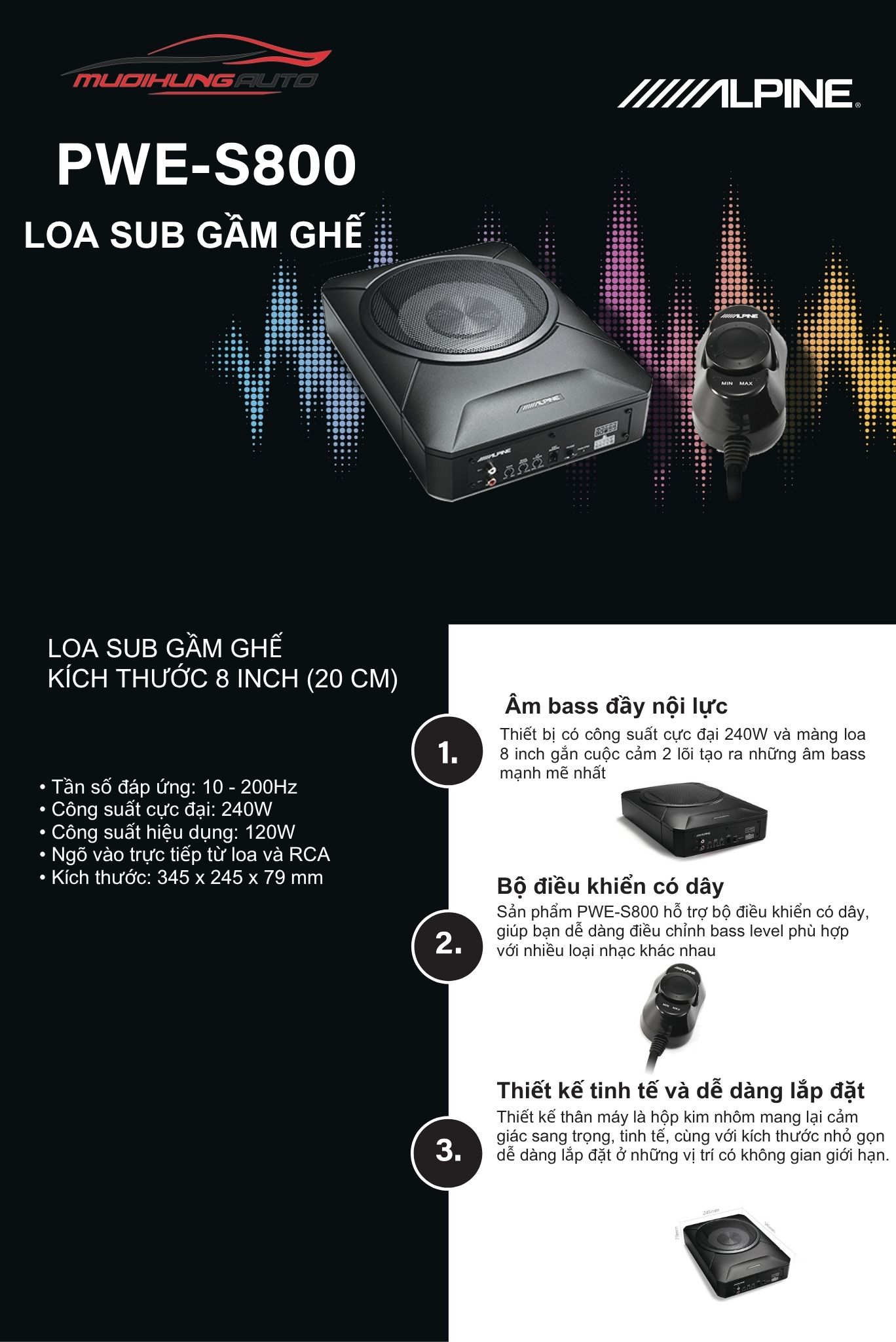 Loa Sub ô tô Alpine PWE-S800