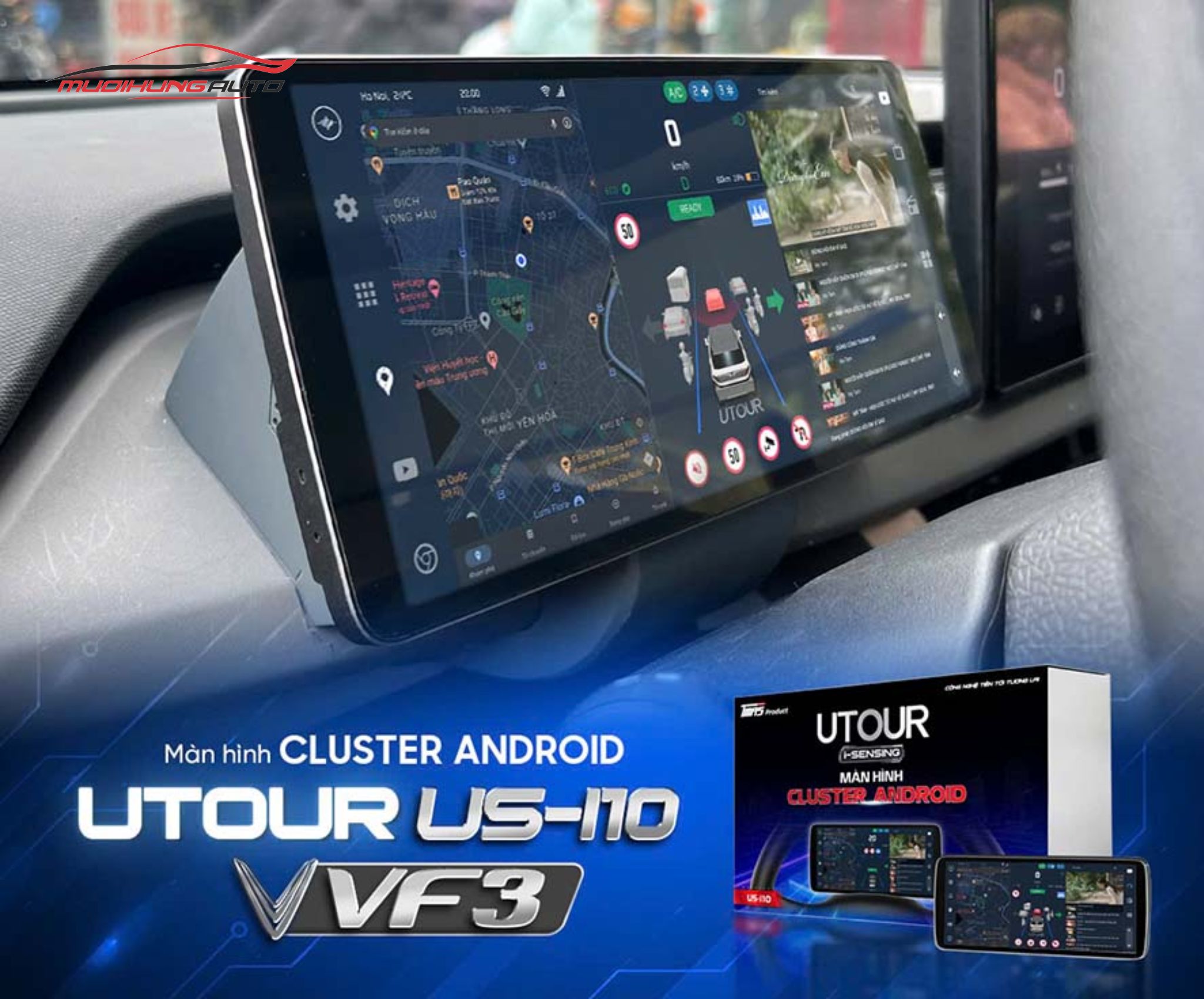 Màn hình android Cluster VF3 Al ADAS Utour US-i10