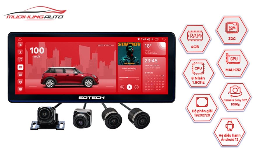 Màn hình android Gotech GT12.3I 360