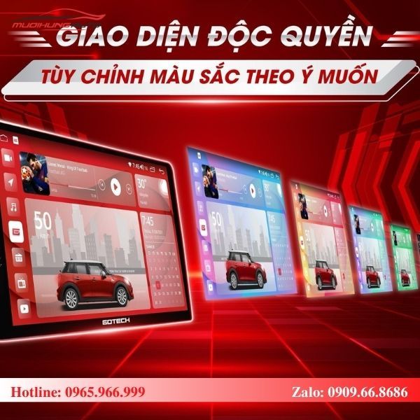 Màn hình Android Gotech sở hữu giao diện bắt mắt