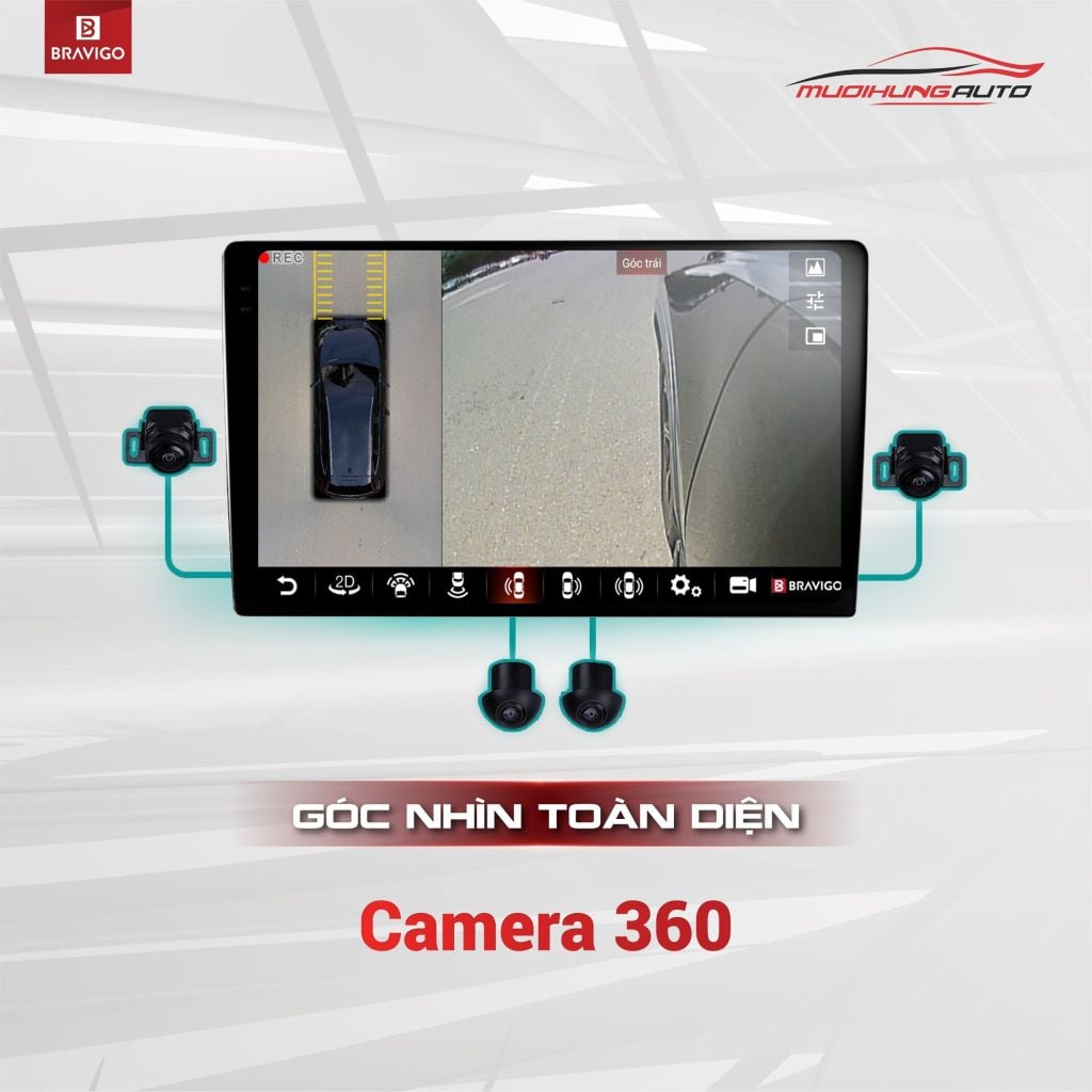 Màn hình android ô tô Bravigo Blux 2K 360