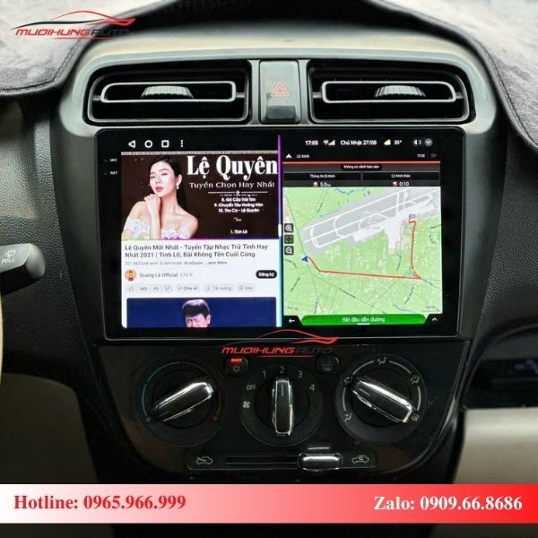 Màn hình Android xe Mitsubishi Attrage có thiết kế hiện đại