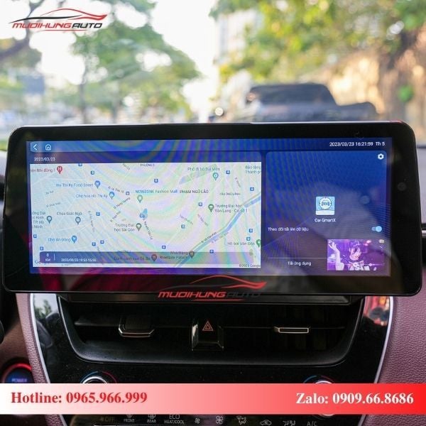 Màn hình Android xe Toyota Corolla Cross hiển thị hình ảnh sắc nét