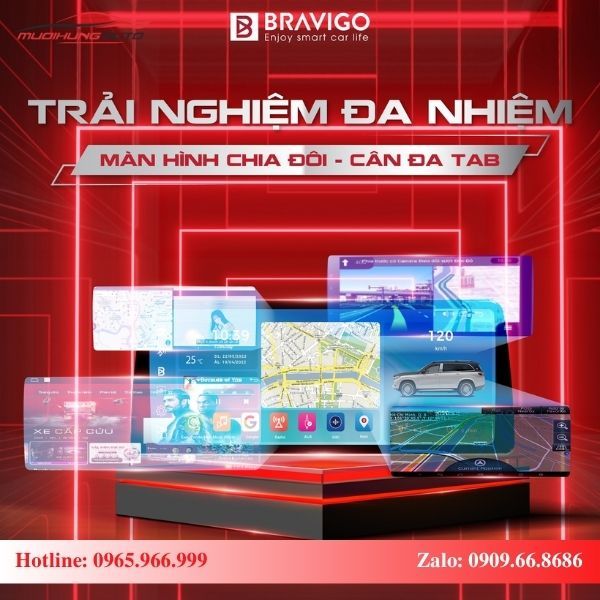 Màn hình Bravigo Blux Mazda thao tác đa nhiệm