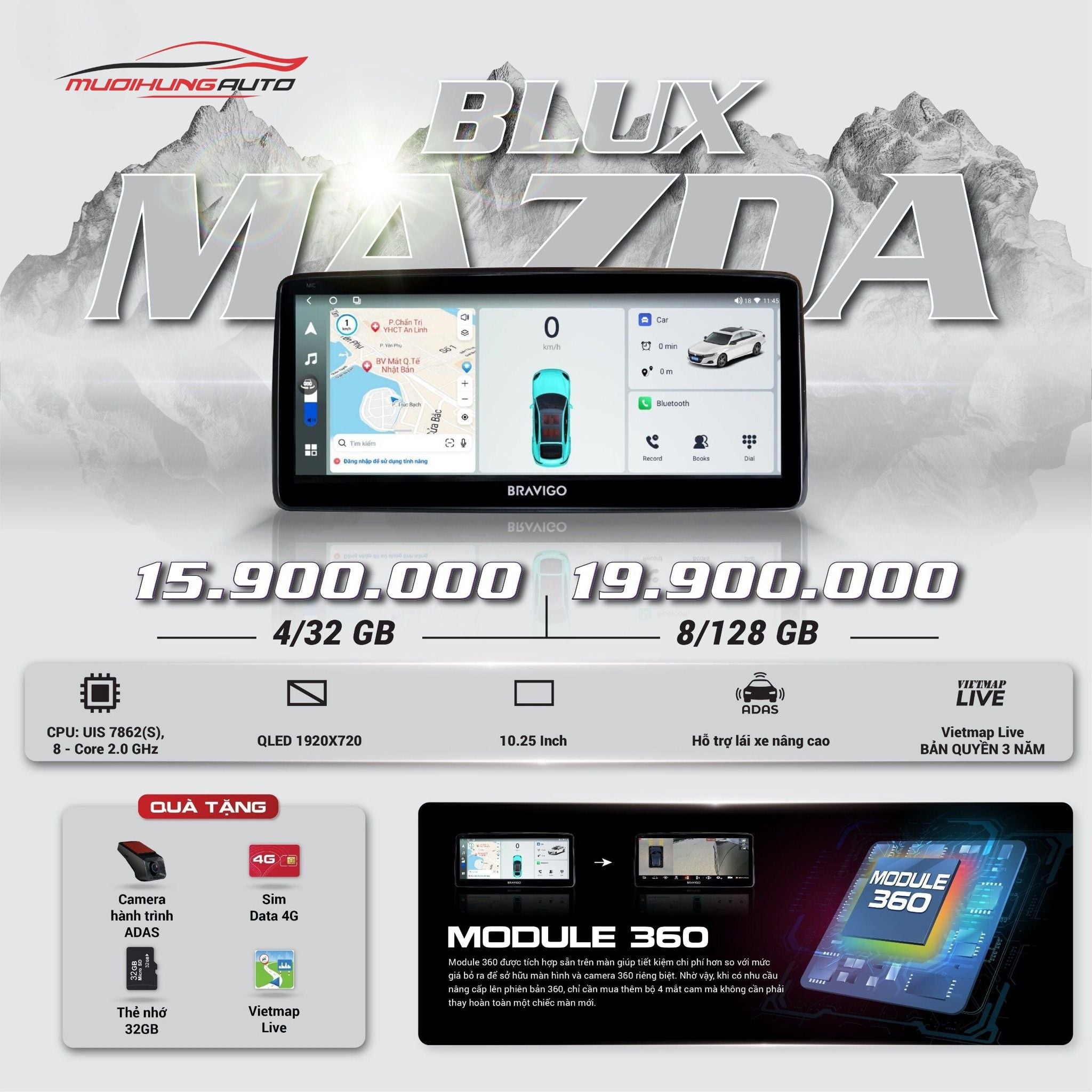 Màn hình Bravigo Blux Mazda