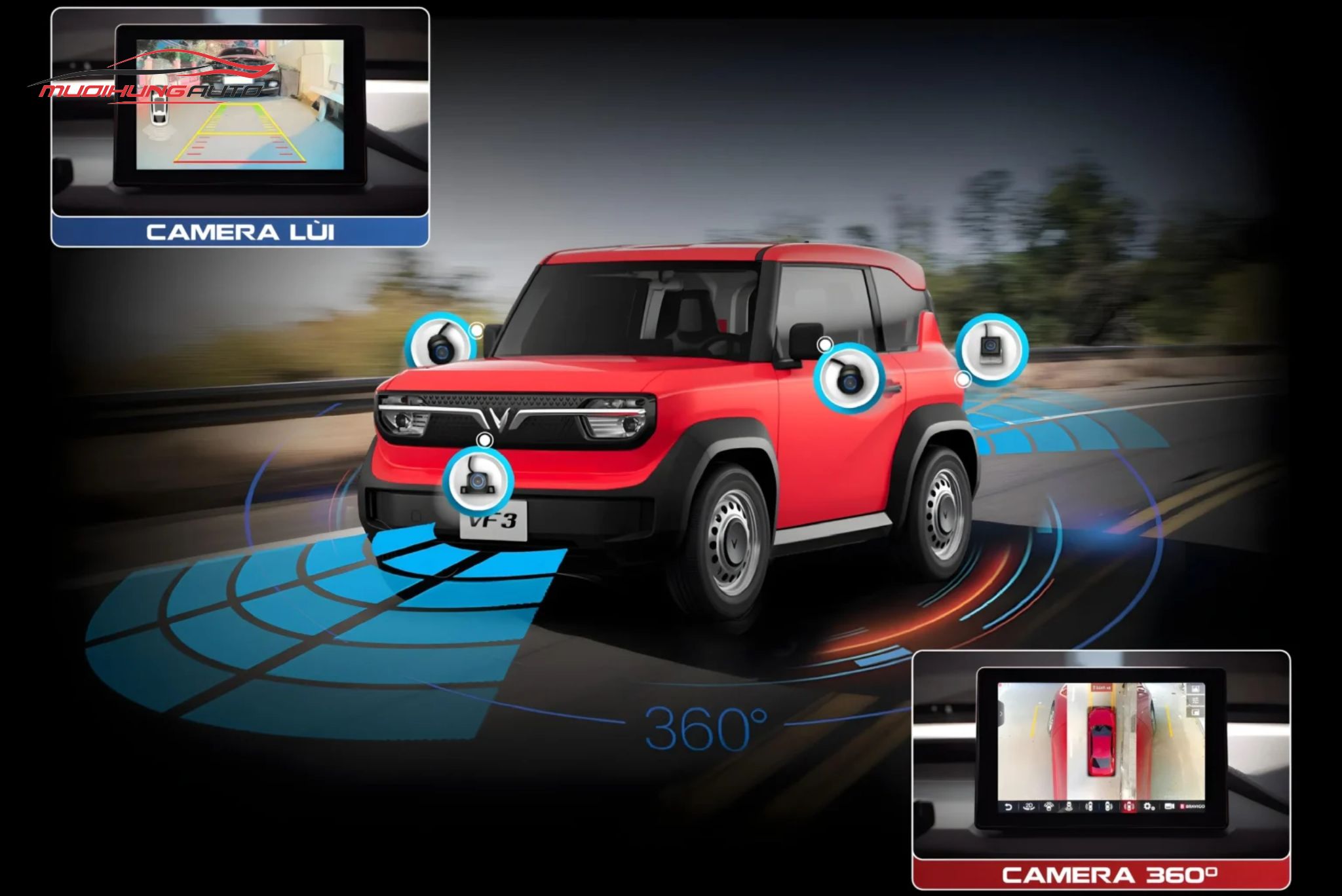 Màn hình Bravigo MHU VF3 360 cho xe Vinfast VF3