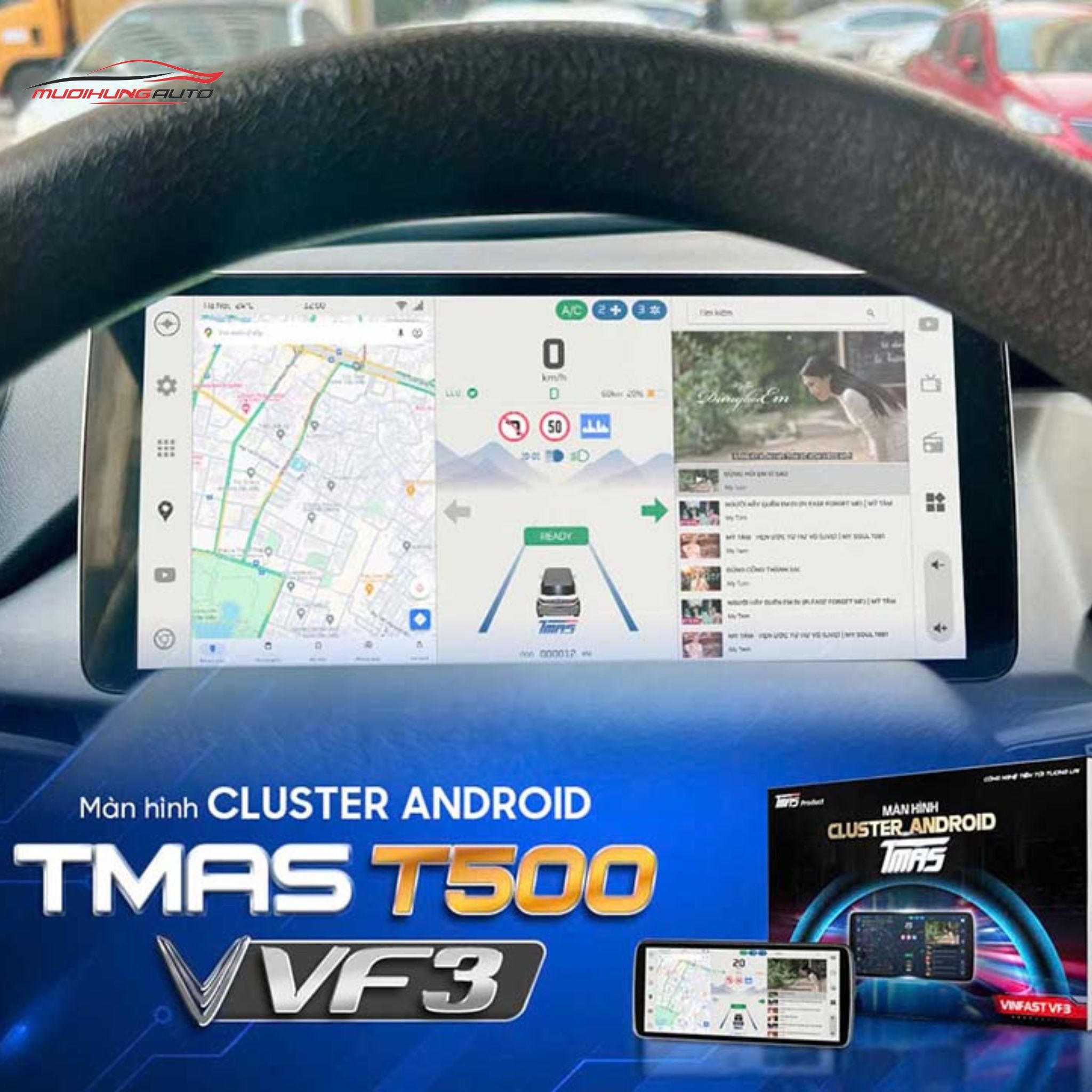 Màn hình Cluster Android VF3 Safeview T500