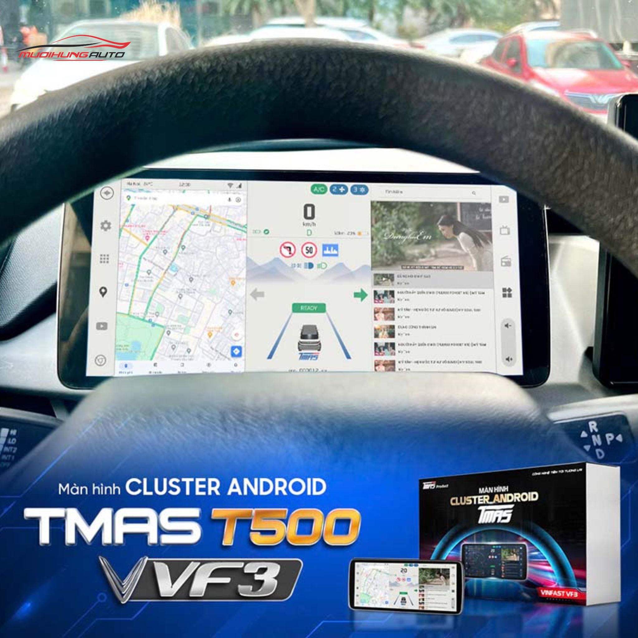 Màn hình Cluster VF3 Safeview T500 cho xe Vinfast VF3