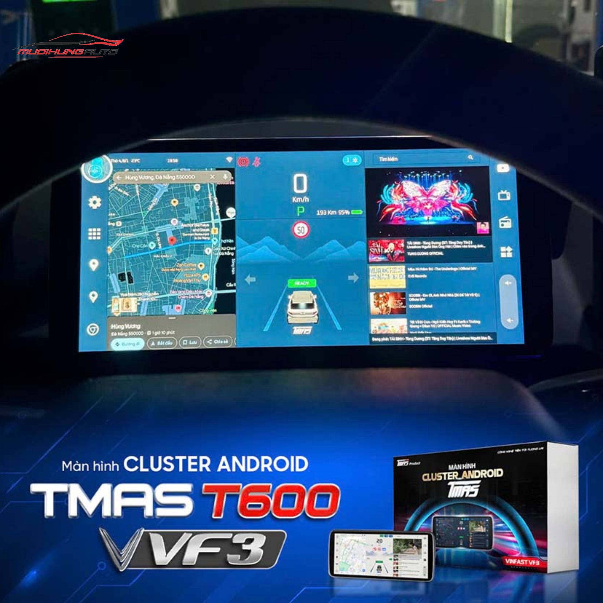 Màn hình Cluster VF3 Safeview T600 cho xe Vinfast VF3