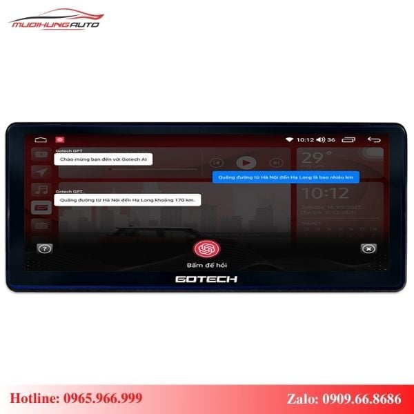 Màn hình Gotech GT12.3i tích hợp trợ lý giọng nói AI