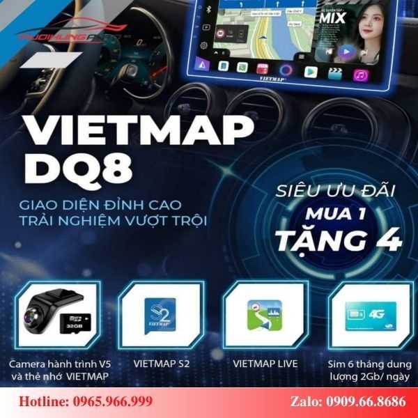 Màn hình Vietmap cho xe Nissan Sunny