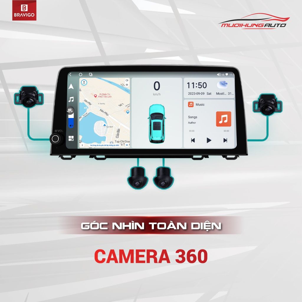Màn hình xe hơi Bravigo Blux CRV 360
