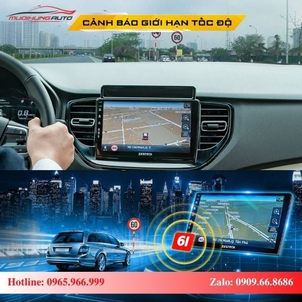 Màn hình Zestech S100J cung cấp cảnh báo giới hạn tốc độ