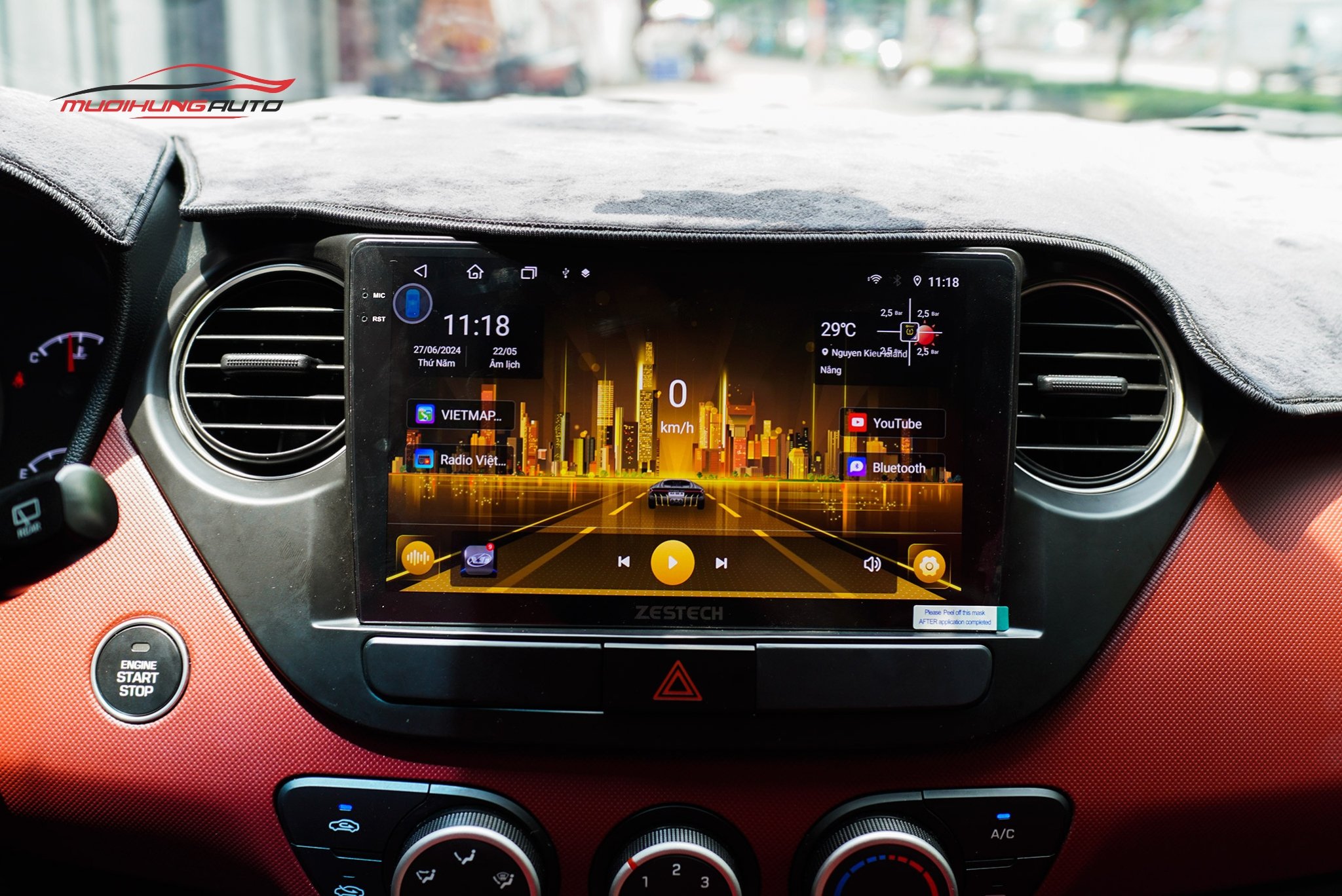 Lắp Màn Hình Zestech Z18 360 Cho Xe Ô Tô Hyundai i10