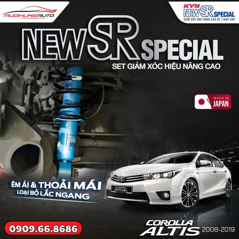 Nâng cấp giảm xóc ô tô KYB Corolla Altis 2013-2016
