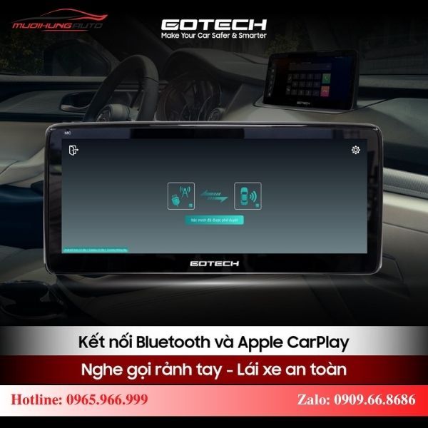 Nghe gọi điện thoại rảnh tay trên màn hình Gotech GT Mazda New