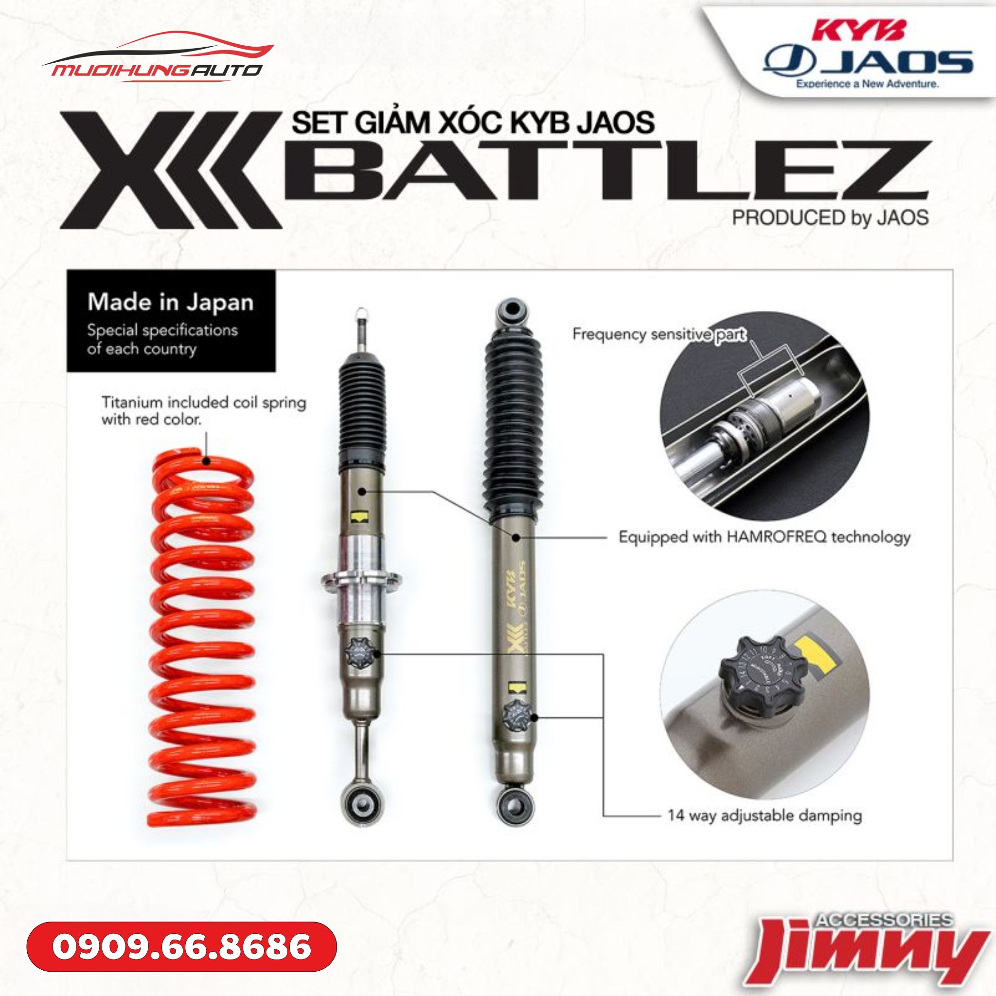 Phuộc giảm xóc KYB JAOS Battlez Jimny JB74 Series