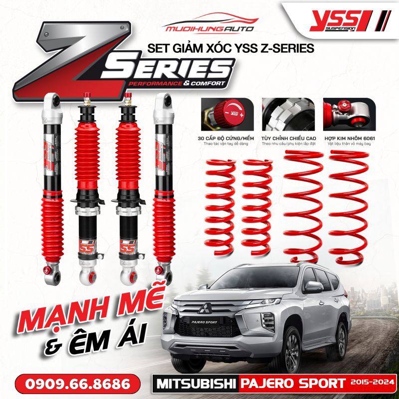 Phuộc giảm xóc YSS Z-SERIES Pajero Sport 2015 - ON