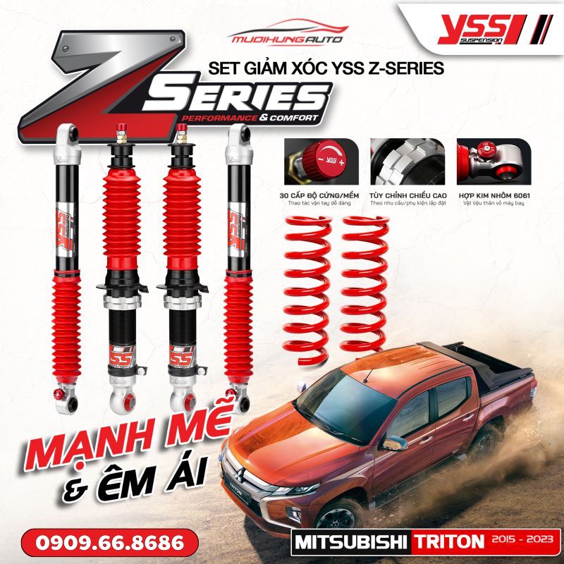 Phuộc giảm xóc YSS Z-SERIES Triton 2015 - 2023