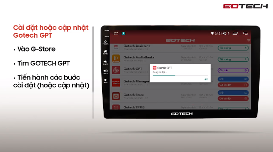 HƯỚNG DẪN CÀI ĐẶT VÀ SỬ DỤNG GOTECHGPT TRÊN MÀN HÌNH Ô TÔ GOTECH